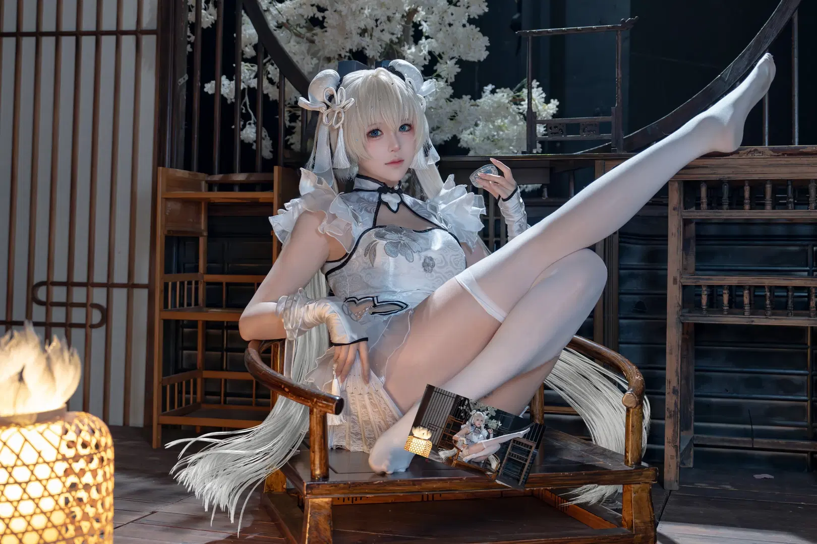 永劫无间, 殷紫萍cos, 玉髓冰心, 国风摄影, 白色长筒袜