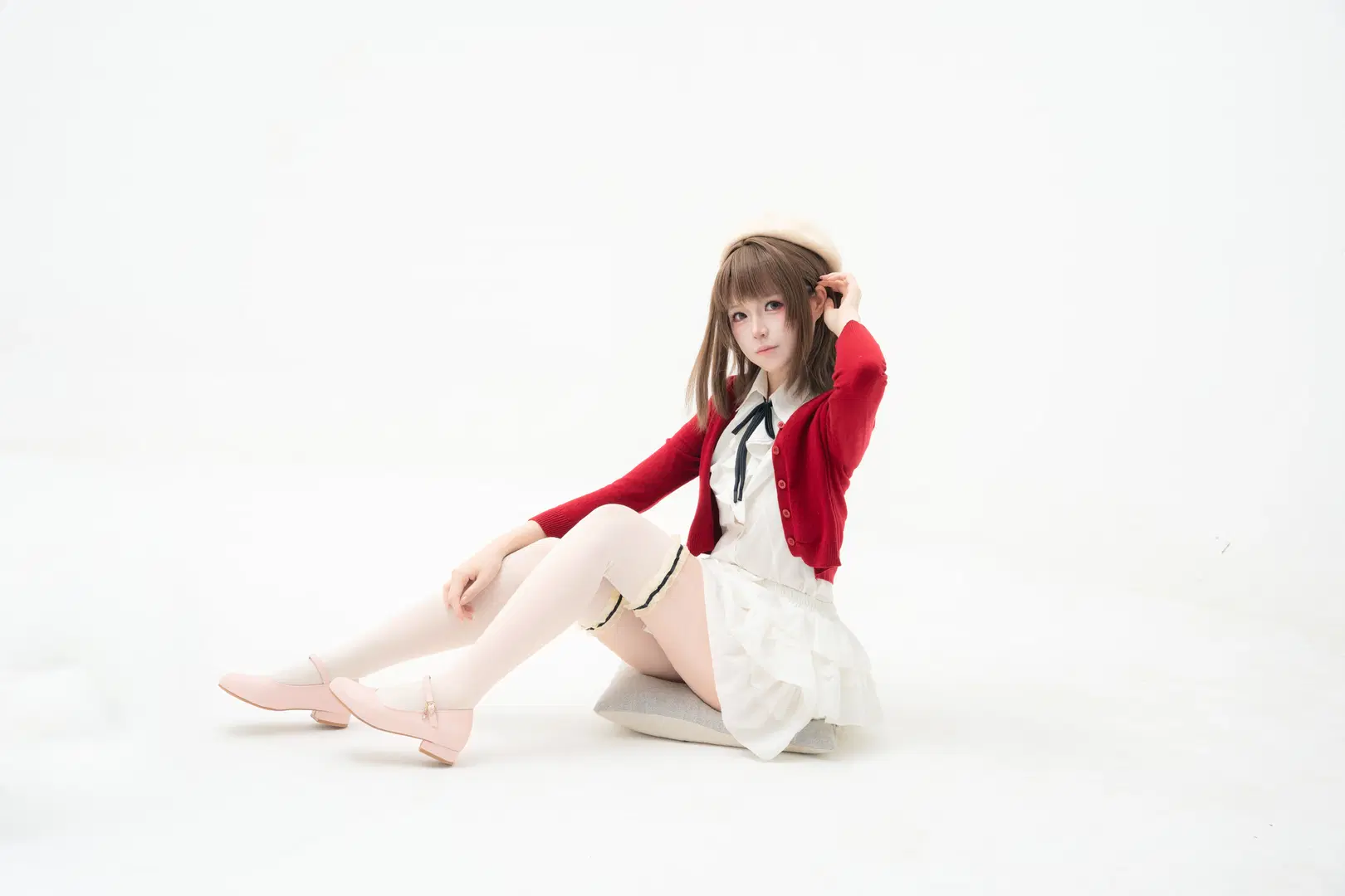加藤惠cos, 路人女主的养成方法, jk制服, 白色丝袜, 白棚cos