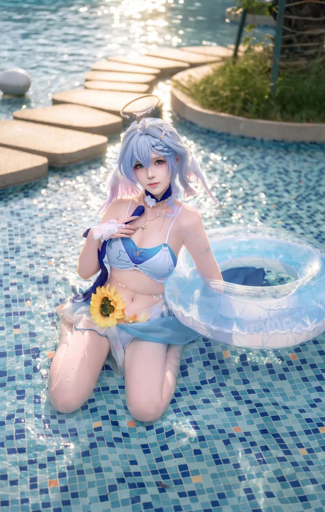 【知更鸟cos】崩坏星穹铁道夏日晴歌无边泳池拍摄 - 爱熬夜的薯条 - 第3张