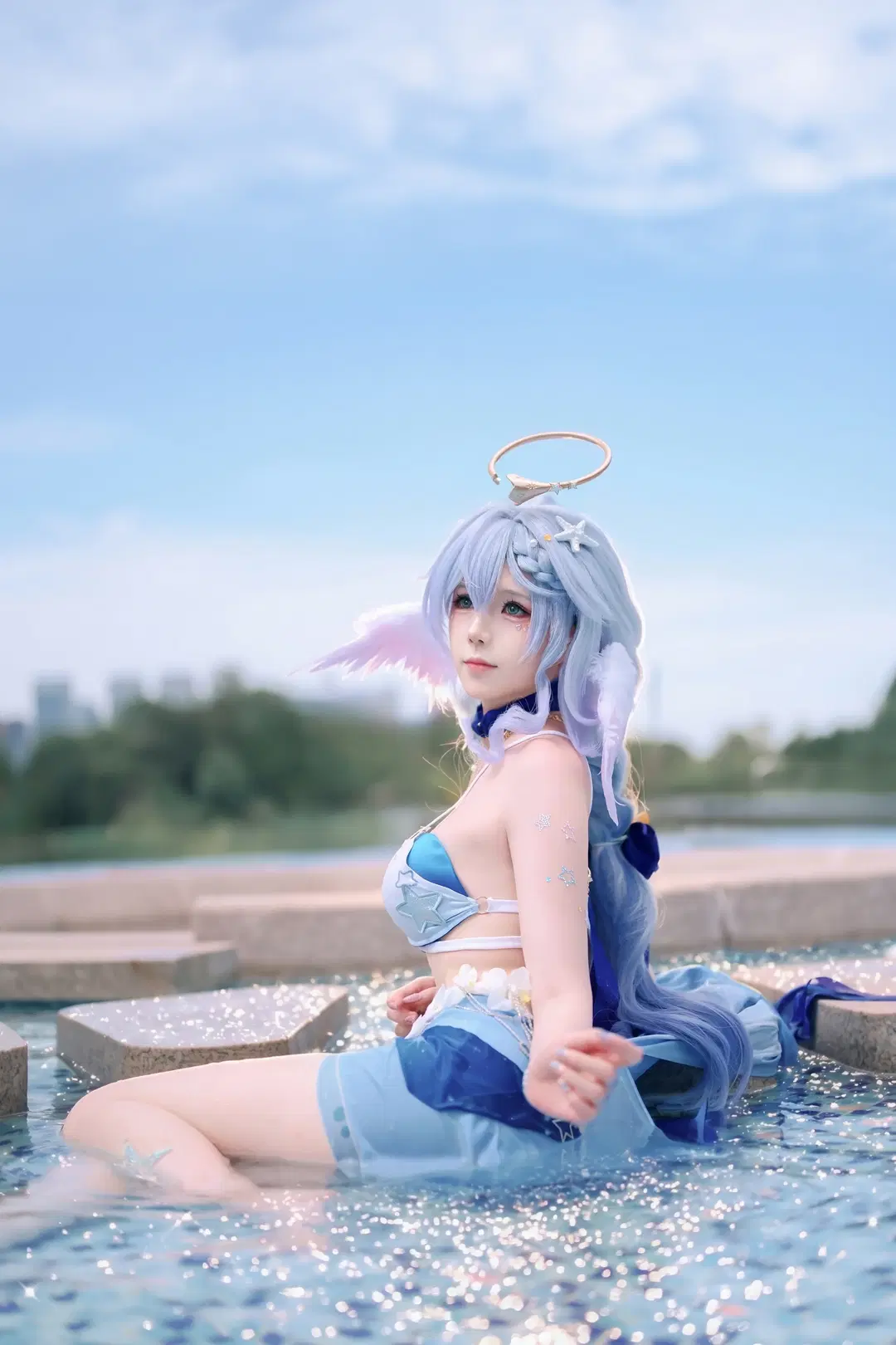【知更鸟cos】崩坏星穹铁道夏日晴歌无边泳池拍摄 - 爱熬夜的薯条 - 第4张