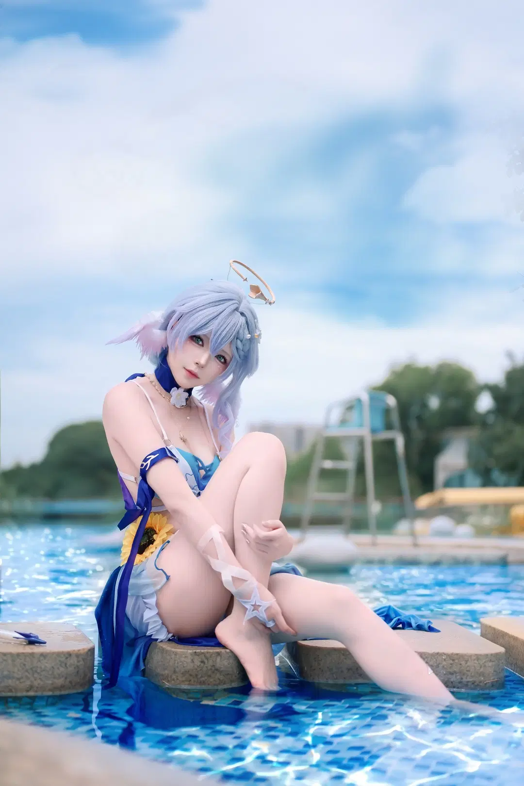 【知更鸟cos】崩坏星穹铁道夏日晴歌无边泳池拍摄 - 爱熬夜的薯条 - 第5张