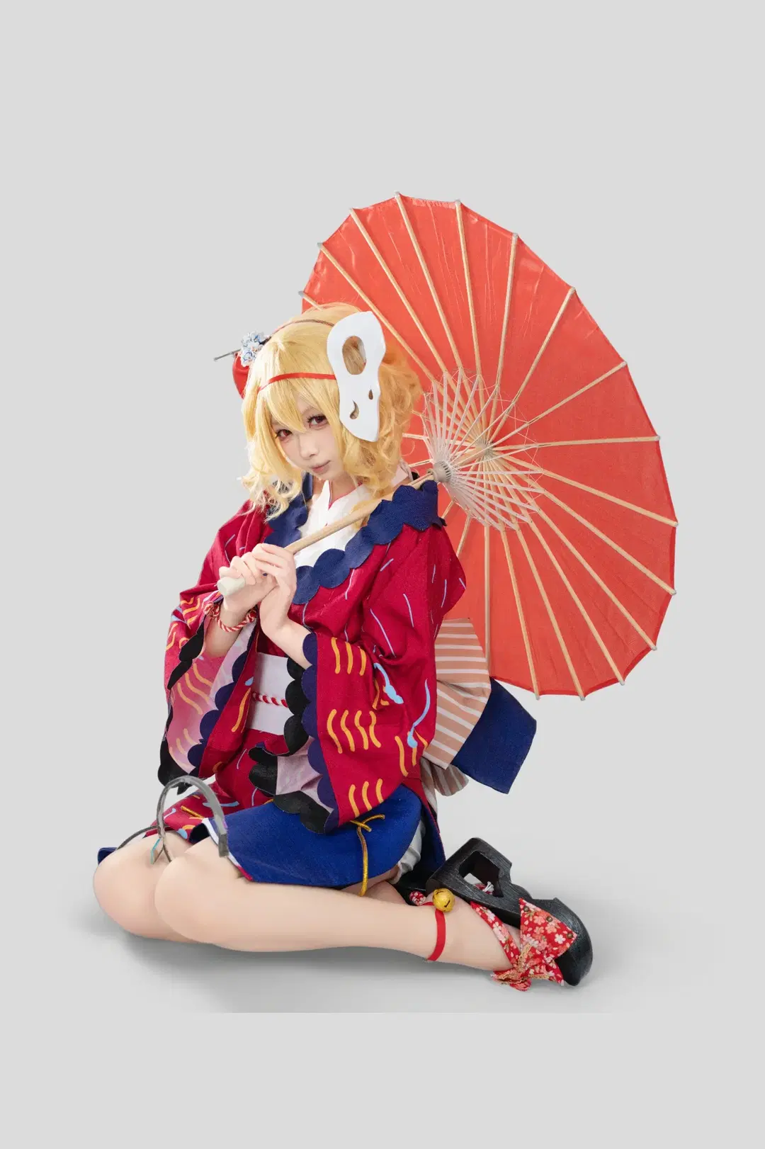 【芙蘭朵露cos】東方project和風動作參考，紅藍和服與油紙傘的視覺碰撞 - 井羊血weru - 第4張
