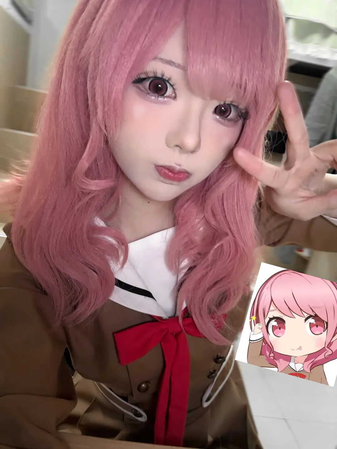 cosplay, 水手服, 粉色假发, BanG Dream!, 丸山彩cos