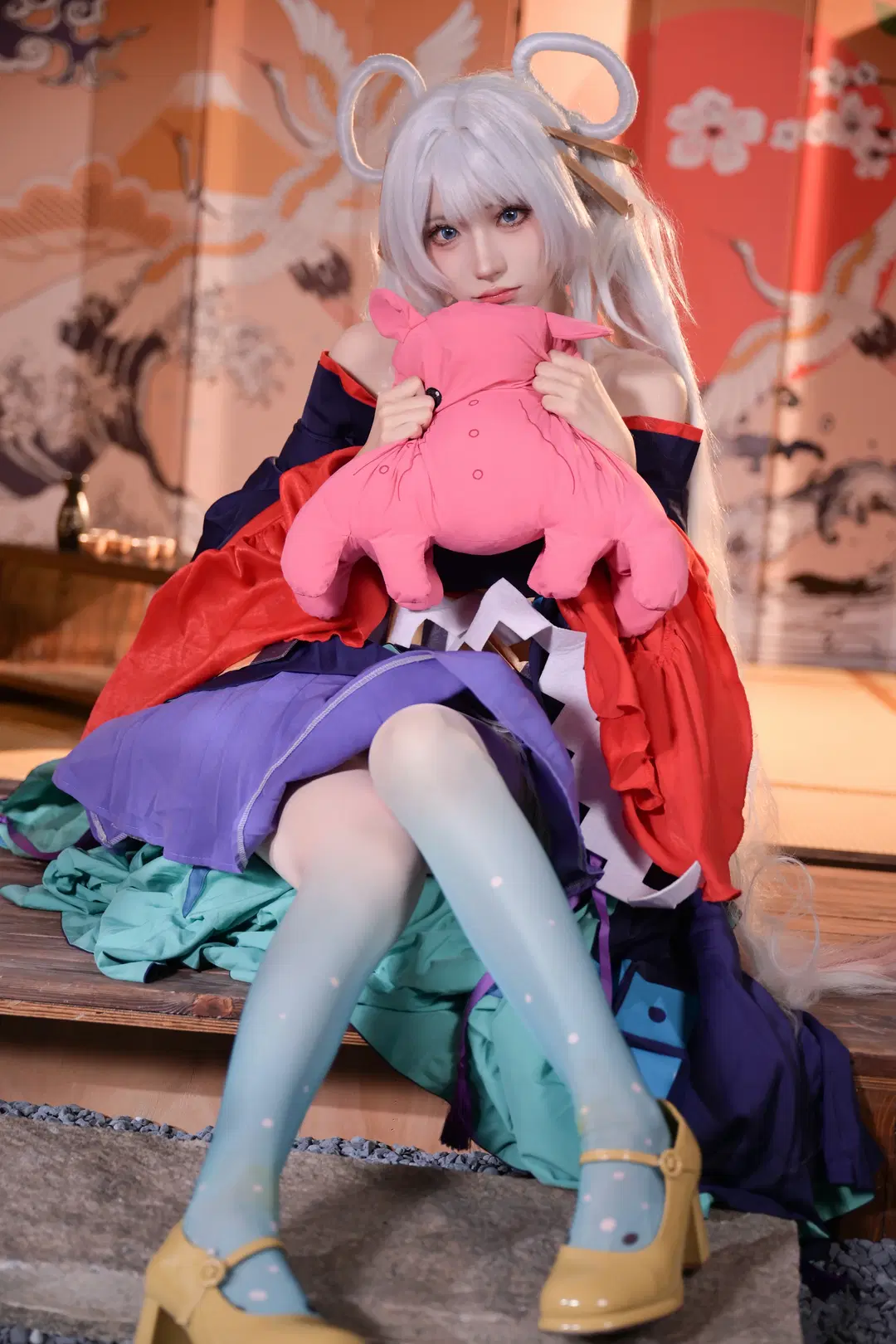 Anime-style photography, Cosmic Princess Kaguya!, Japanese-style photoshoot, Runami Yachiyo cosplay, Stockings cosplay