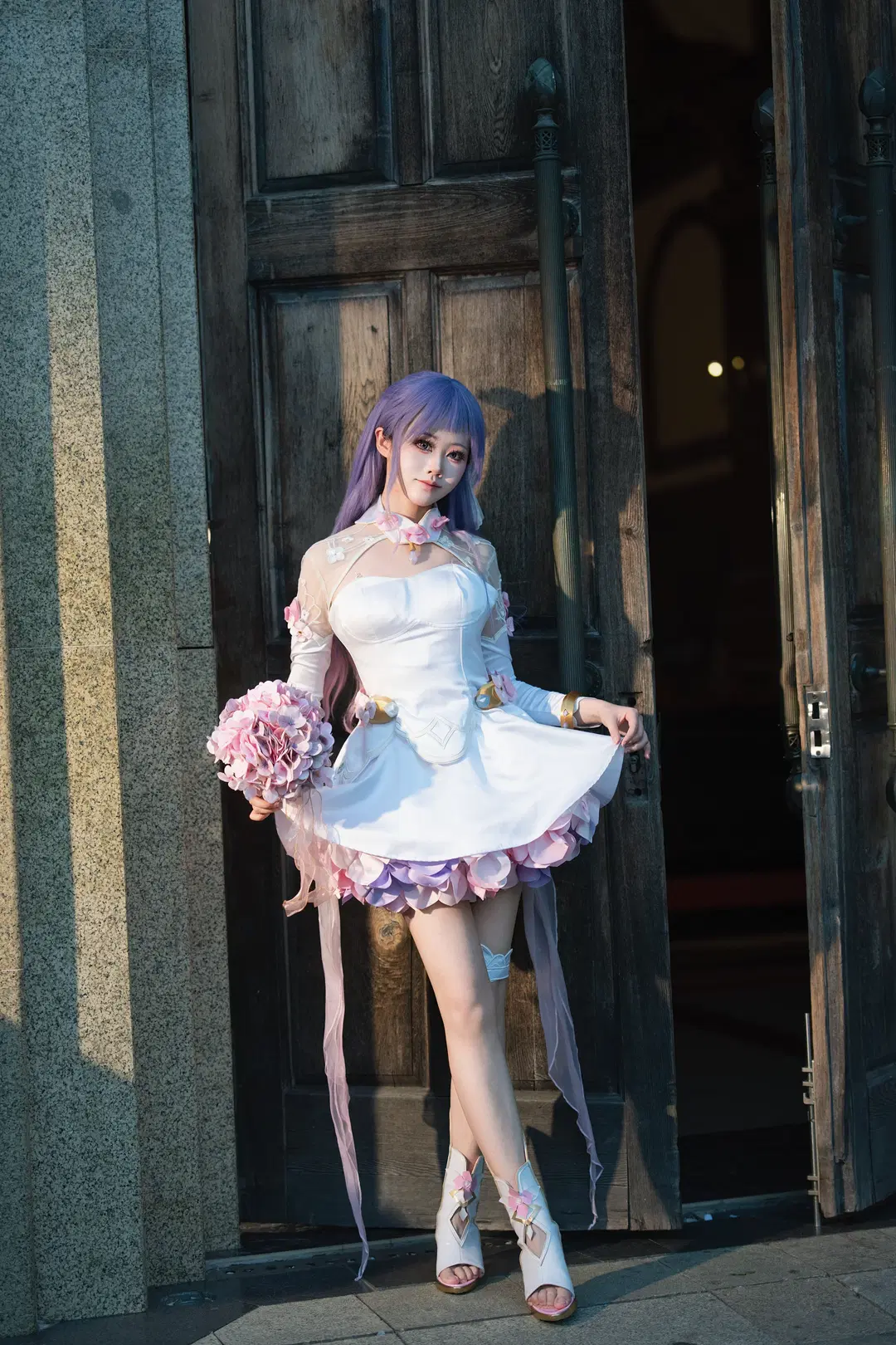 守望先锋, 游戏cosplay, 紫色系穿搭, 雾子cos, 丝袜