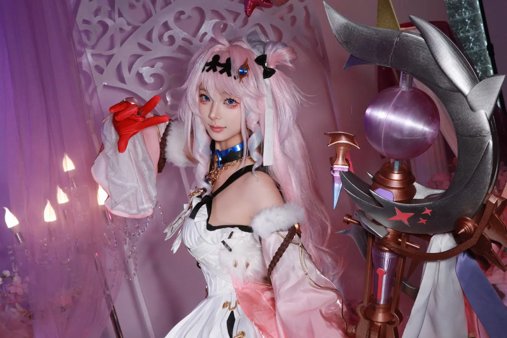 鸣潮cos 粉发魔法少女的华丽棚拍 - 夜雨ovo - 第2张
