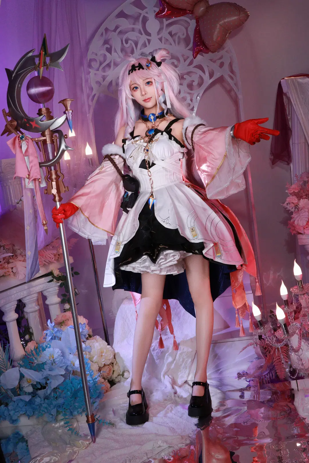 鸣潮cos 粉发魔法少女的华丽棚拍 - 夜雨ovo - 第3张