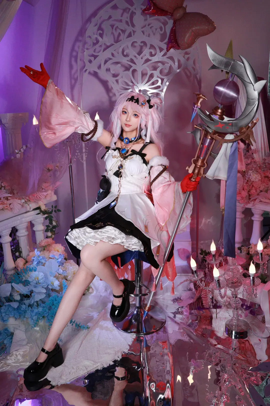 鸣潮, 魔法少女, 鸣潮cos, 棚拍写真, 粉发cos