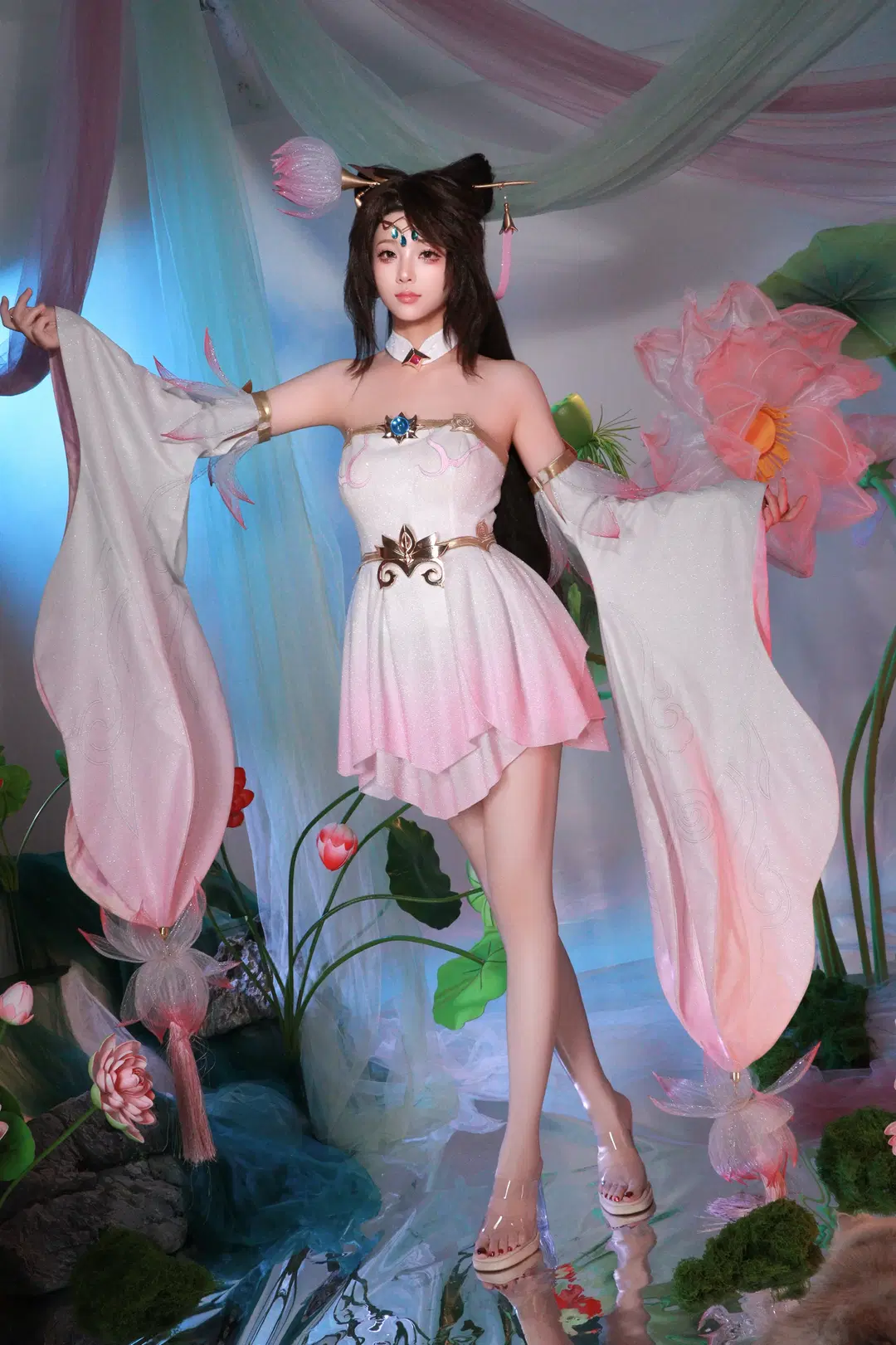 Honor of Kings, Diaochan cosplay, Ancient style cosplay, Chinese-style photography, Lotus