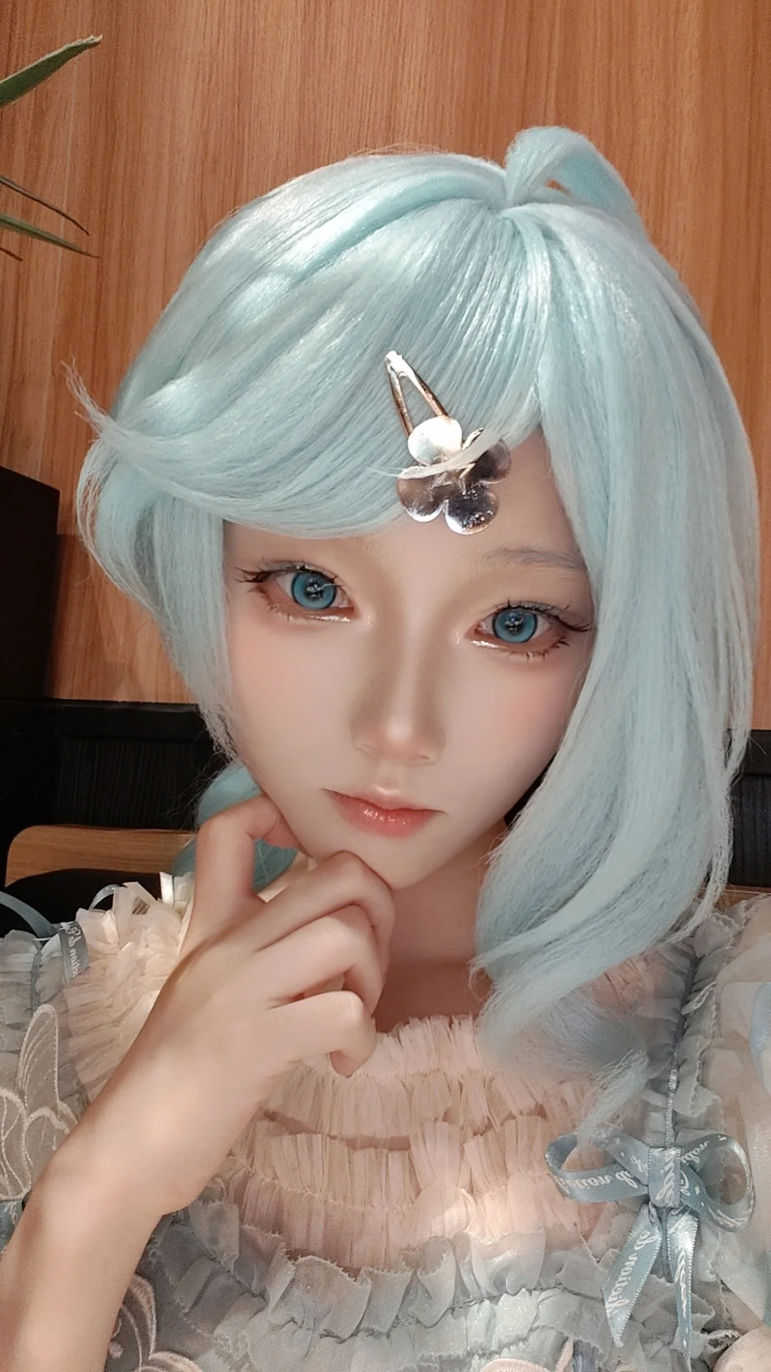 Zenless Zone Zero, Custom design cosplay, Seed cosplay, Sweet dress, Mint blue wig