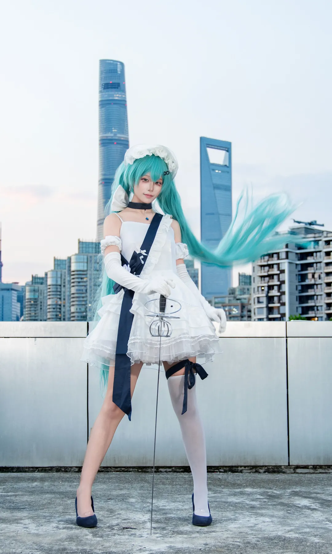 cos正片, 初音未来cos, VOCALOID, 白色丝袜, 公主骑士