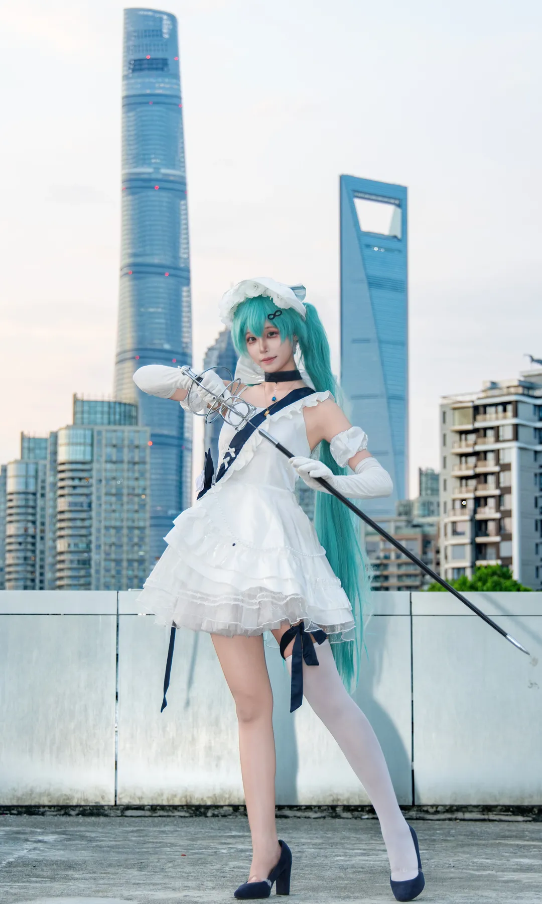 cos正片, 初音未来cos, VOCALOID, 白色丝袜, 公主骑士 - 第2张