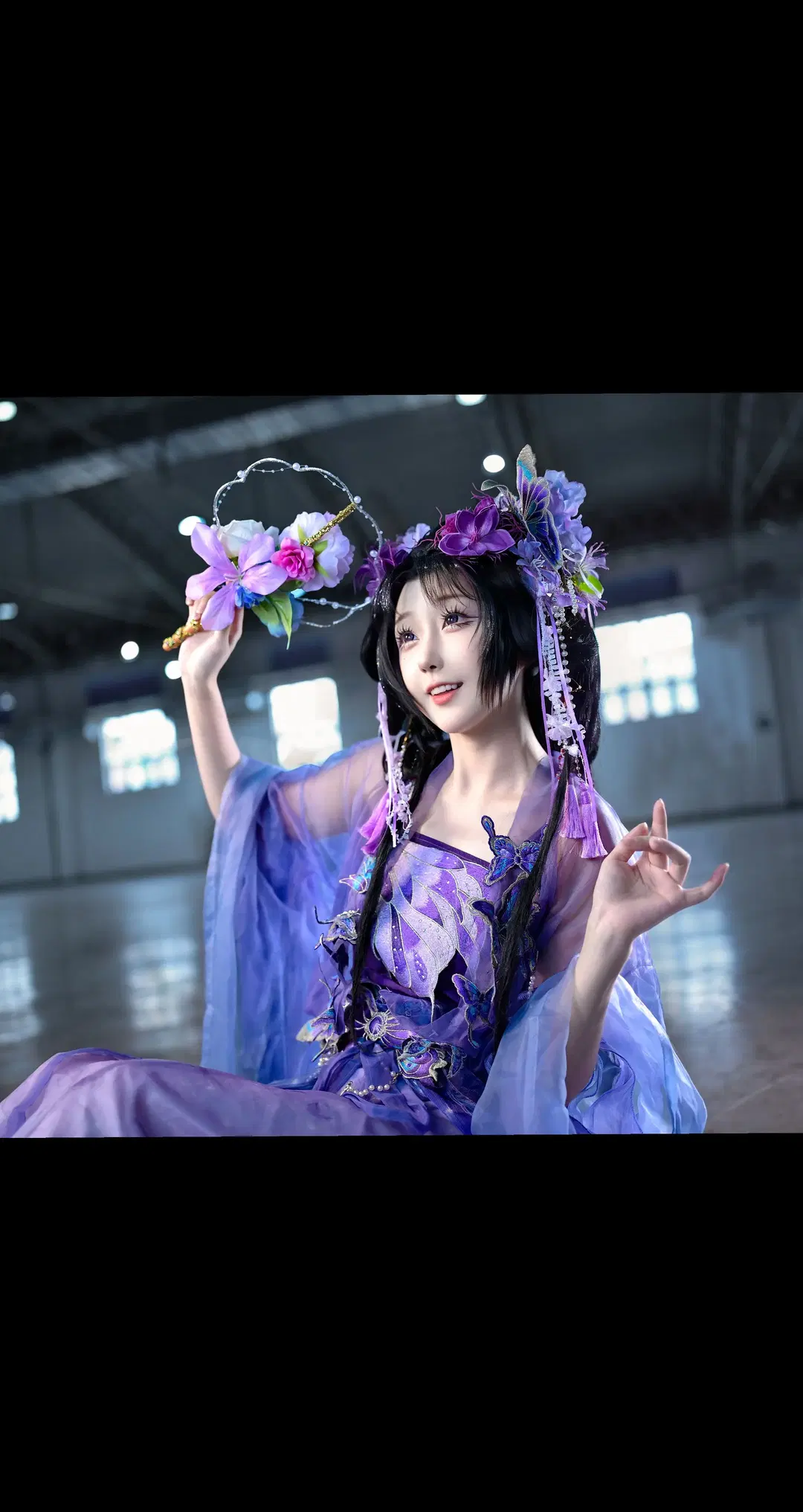 场照, 国风cosplay, 洛裳华服, 原创古风造型, 紫色仙女裙