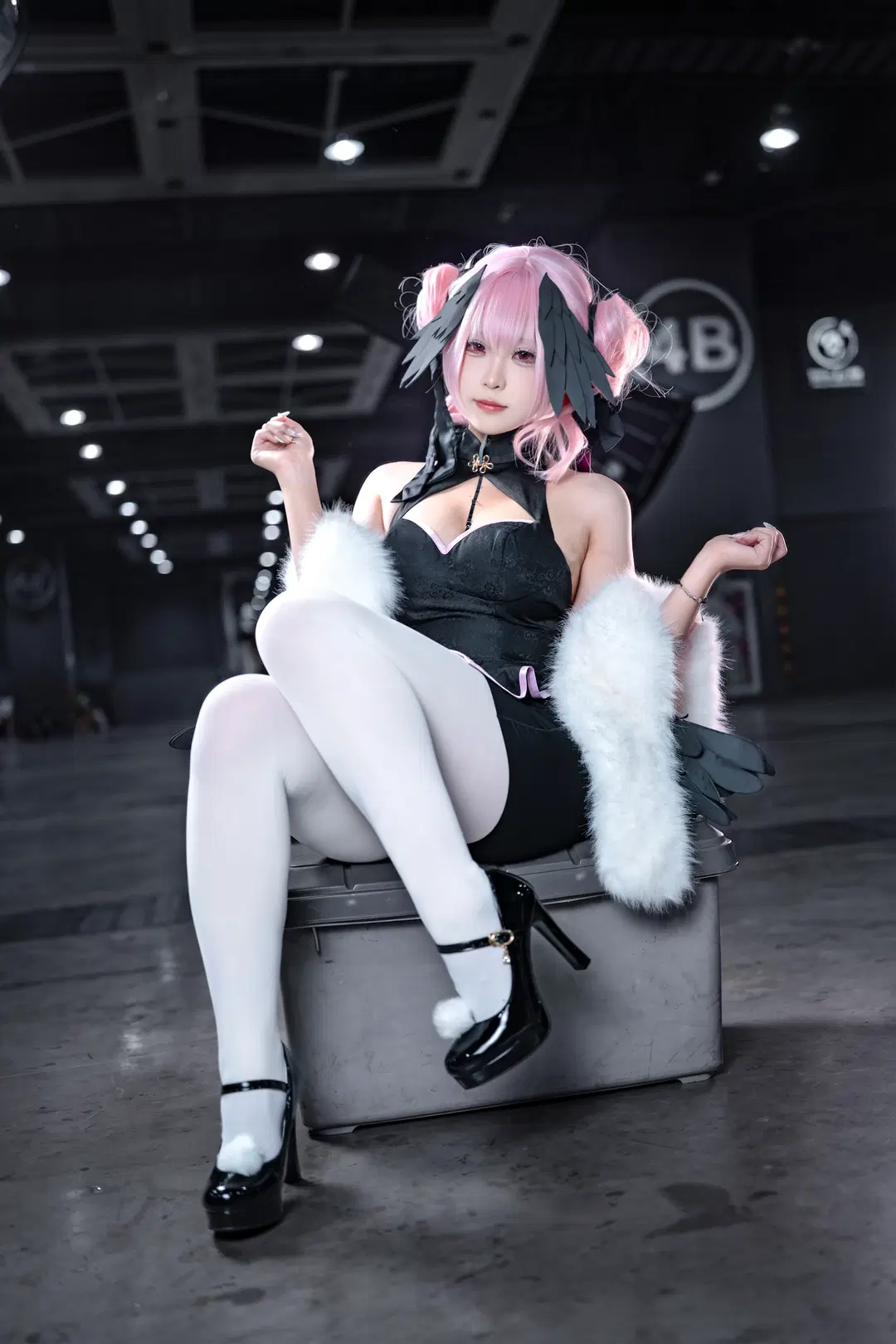 沈陽北境のイベント写真、黒のミニドレスにピンクのツインテールを合わせて - aabb - 4枚目