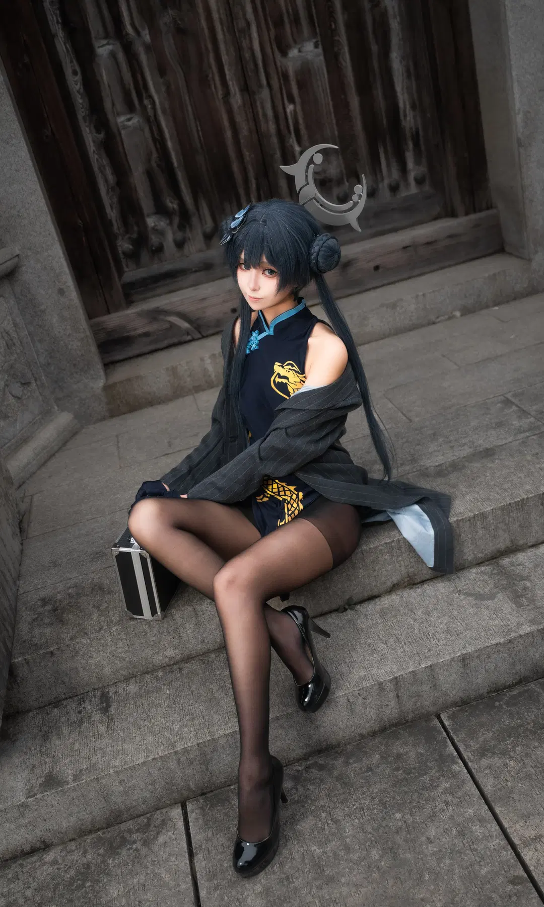 cosplay, 蔚蓝档案, 妃咲cos, 旗袍, 黑丝