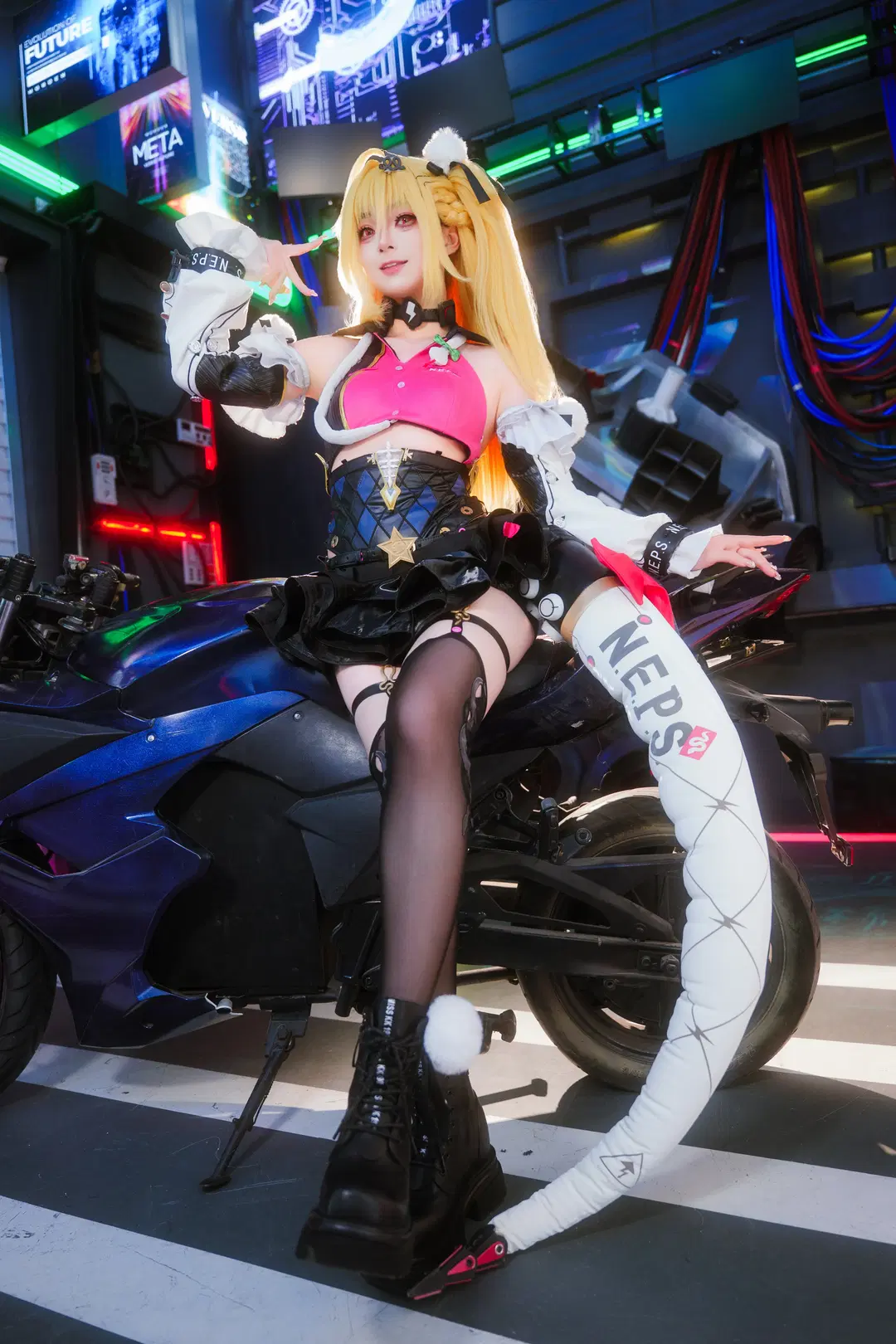 绝区零, 希希芙cos, 二次元摄影, 赛博朋克, 黑丝