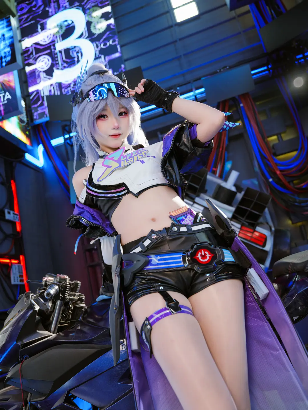 cosplay, 赛博朋克, 黑丝, 机车风, 广州CICF漫展 - 第1张