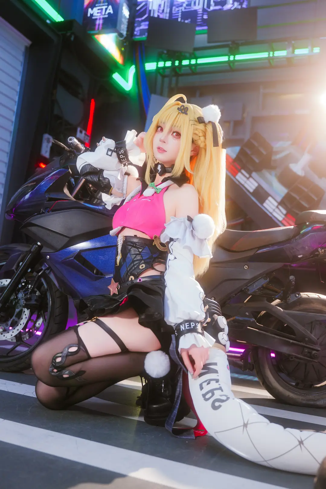 cosplay, 賽博朋克, 黑絲, 機車風, 廣州CICF漫展