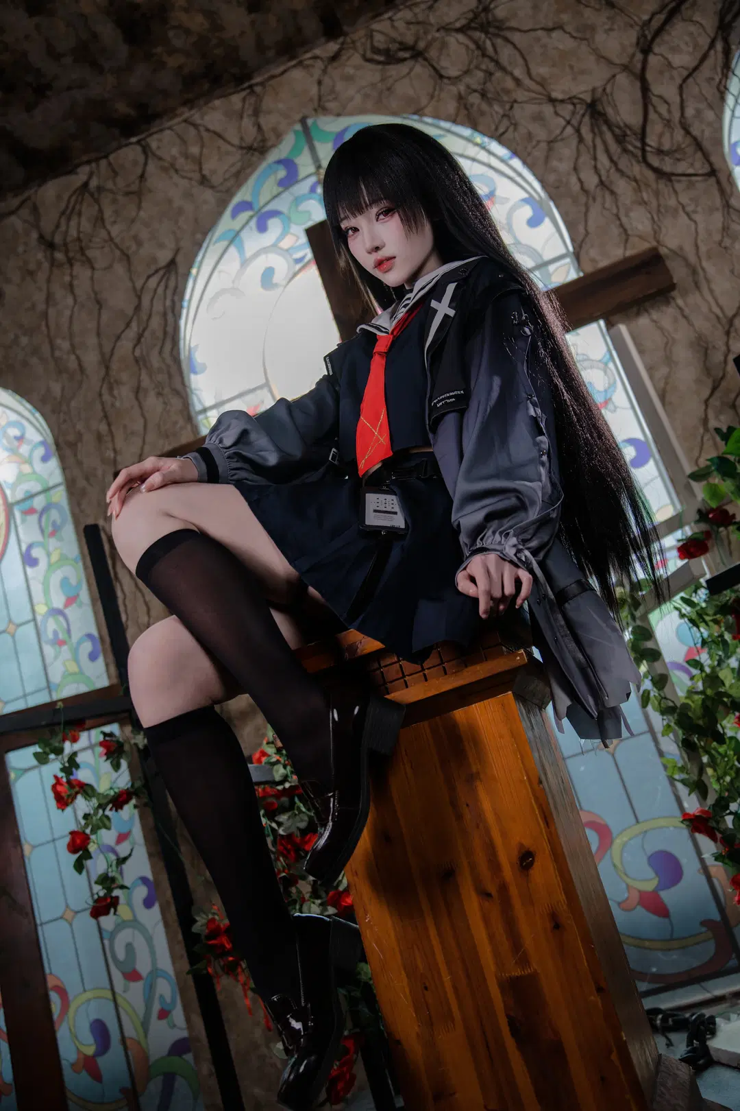 鸣潮, cosplay, 千咲cos, 黑丝, 鸣潮千咲