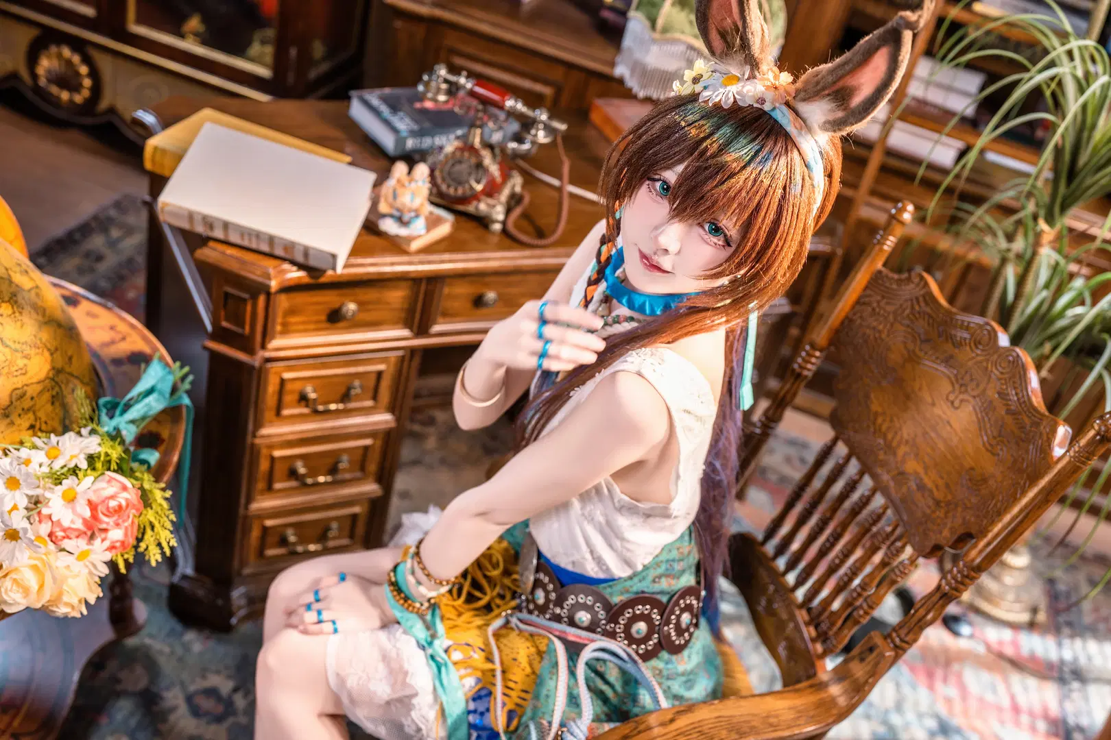 [Amiya cosplay] Arknights Rhodes Island Leader: Vintage Study Photoshoot by 猫科狐狸米缸（痴呆版） - Image 5