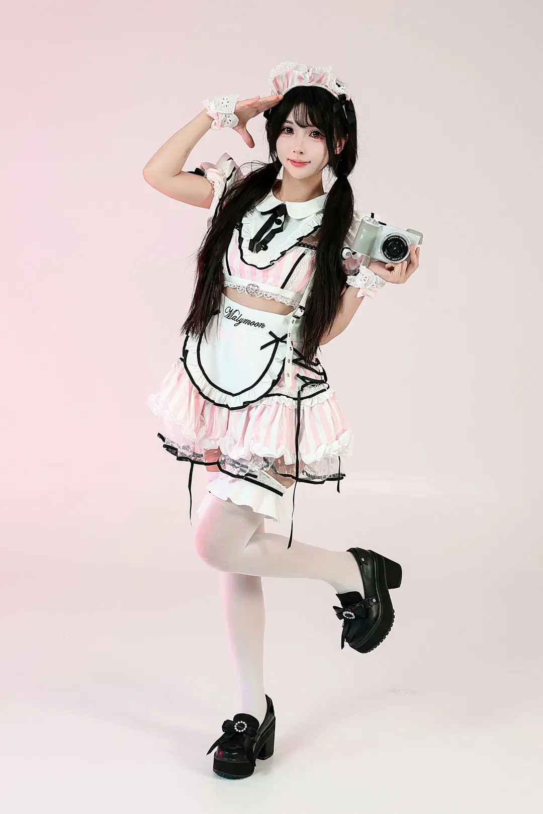 白丝, 洛丽塔风格, 女仆装cos, 白棚写真, 萌妹穿搭