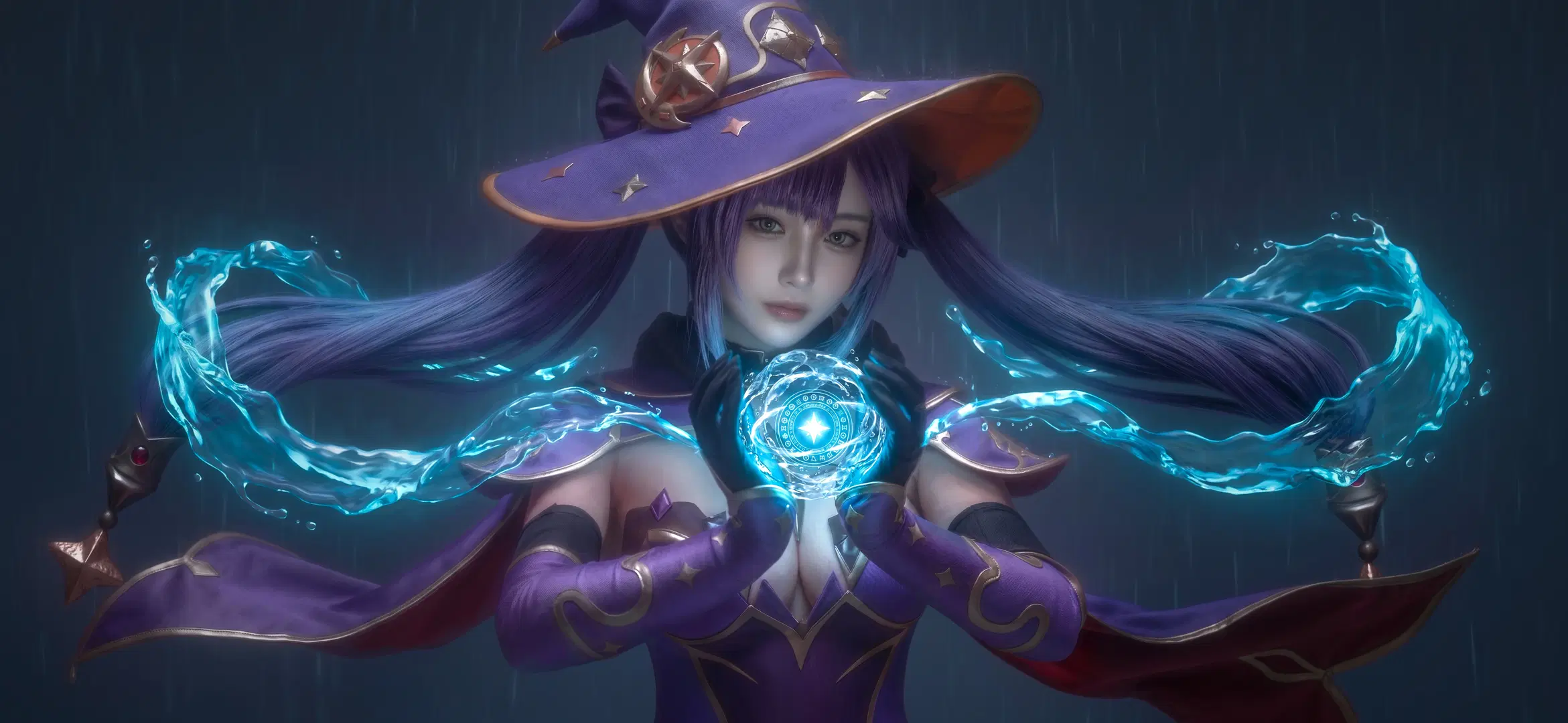 角色扮演, 原神, 莫娜cos, 女巫帽, 水系魔法