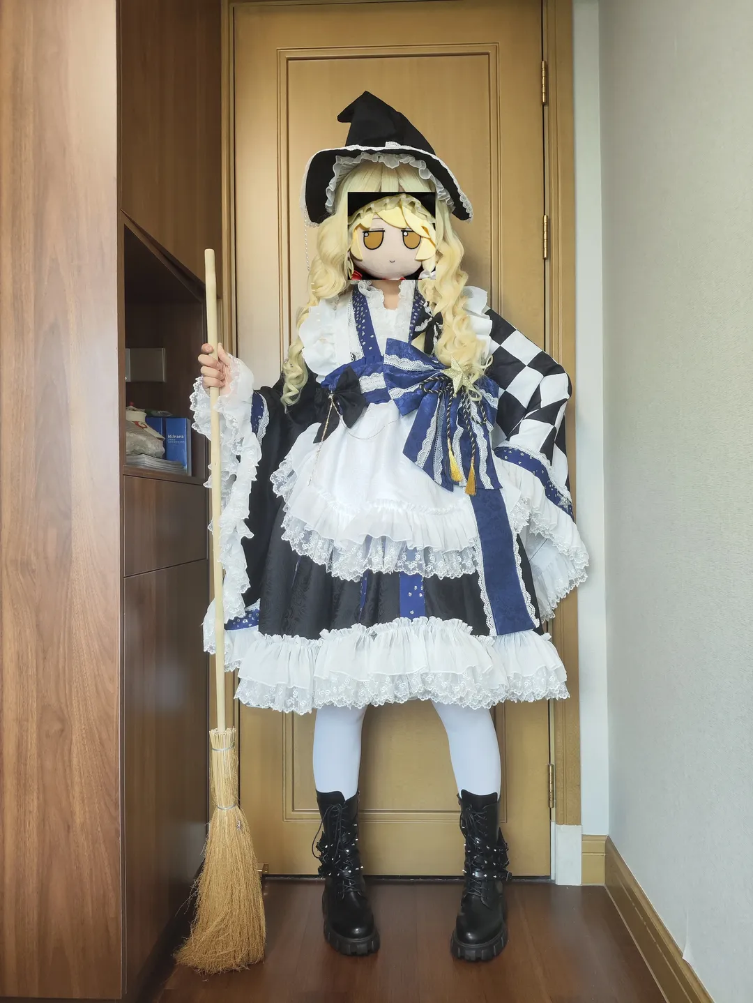 Touhou Project, Marisa Kirisame cosplay, Trying on clothes, Anime cosplay, White stockings - Image 1