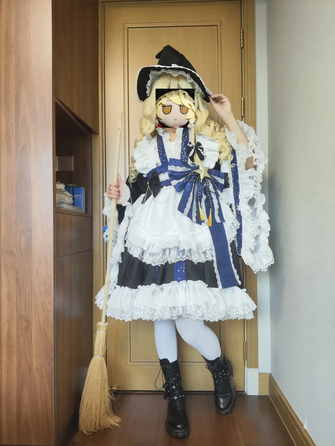 Touhou Project, Marisa Kirisame cosplay, Trying on clothes, Anime cosplay, White stockings - Image 2