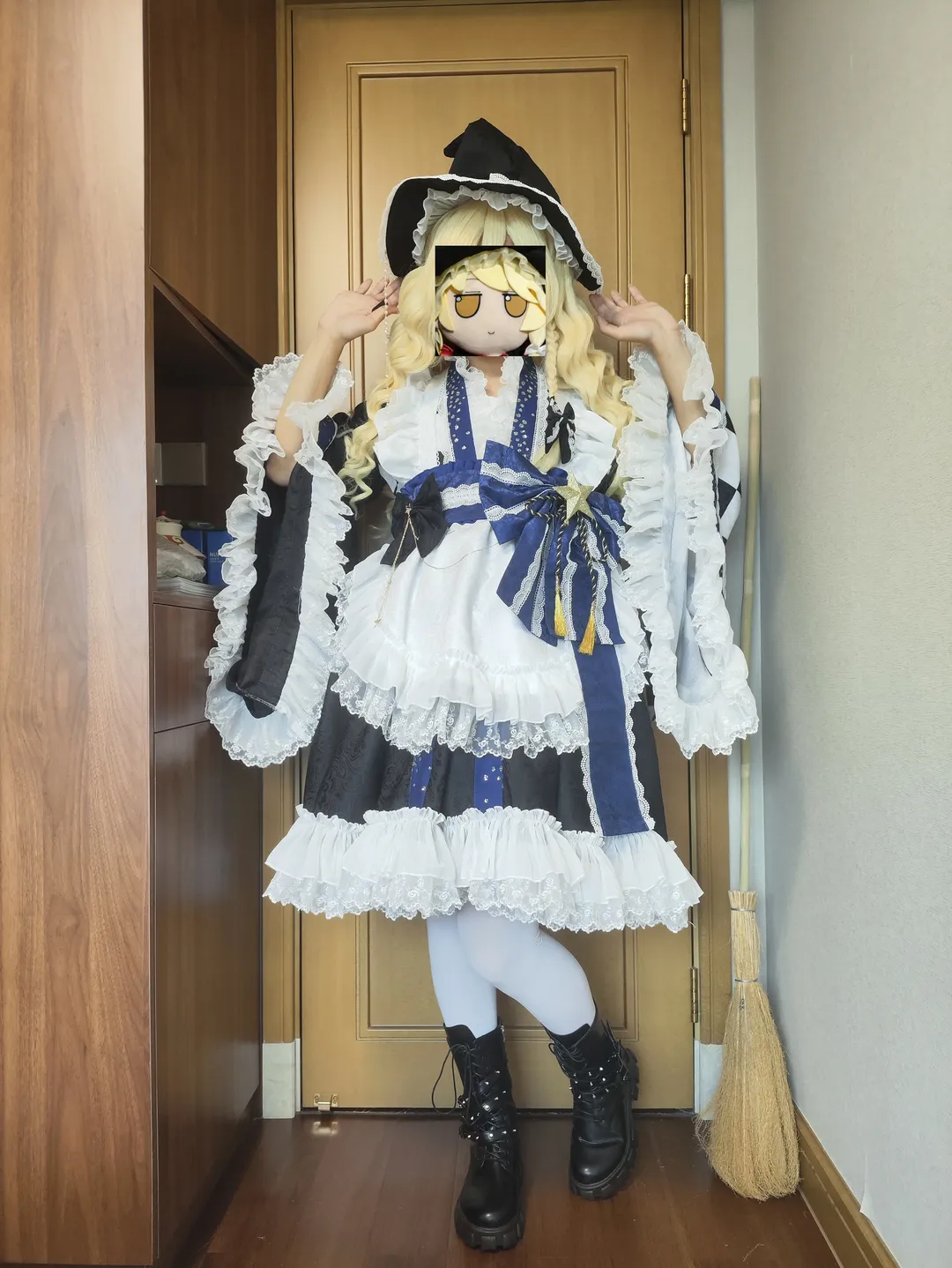 Touhou Project, Marisa Kirisame cosplay, Trying on clothes, Anime cosplay, White stockings - Image 3