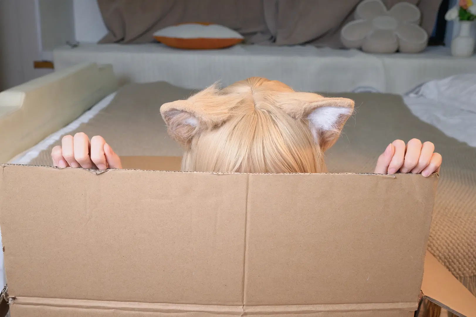 【Kinako cosplay】Catgirl Cosplay Wagging Her Tail in a Cardboard Box: A Cozy Kemonomimi Girl by 配角一奈 - Image 5