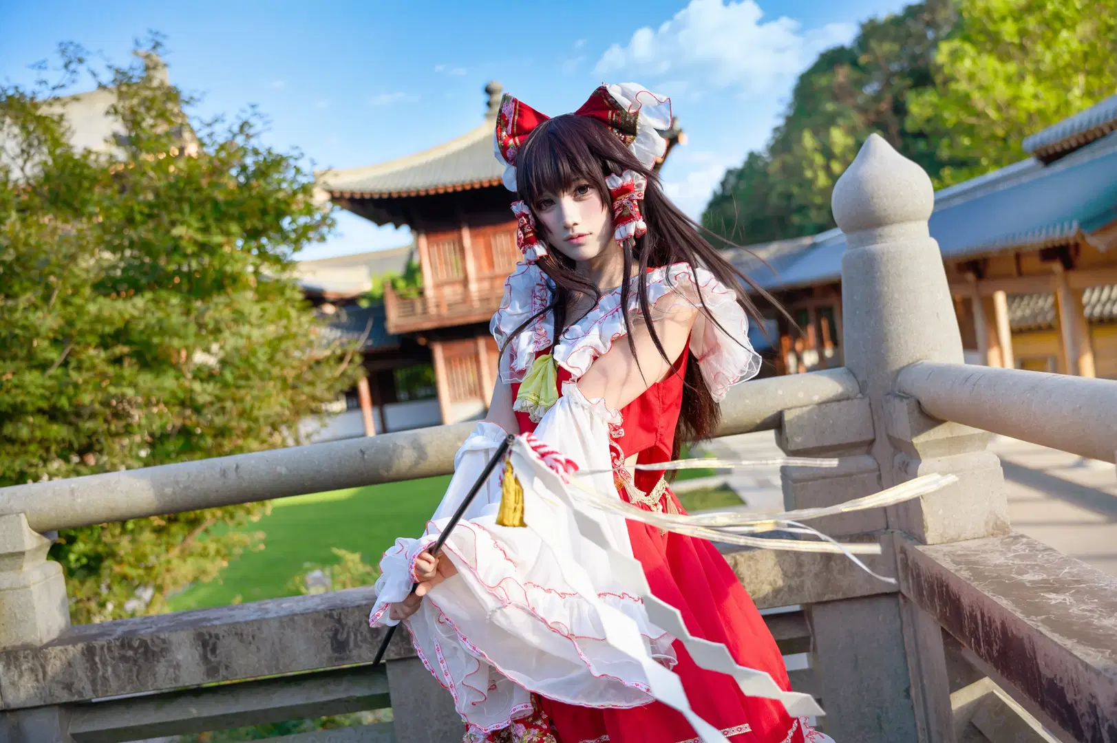 【博麗靈夢cos】東方project 赤色巫女的戶外拍攝記錄 - 配角一奈 - 第2張