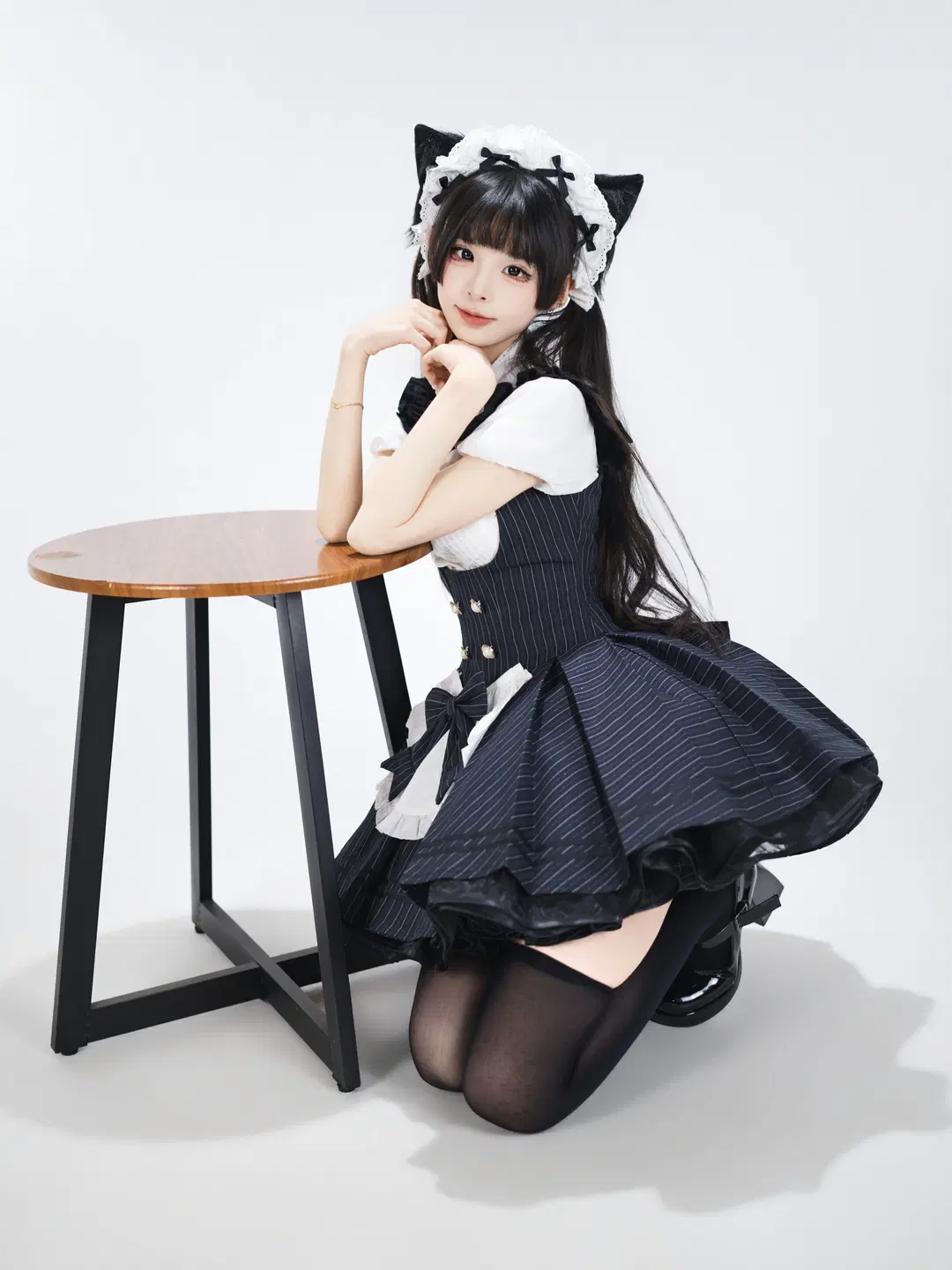 Catgirl Maid Outfit White Background Photography: Energetic Japanese-Style Photoshoot by 星空 - Image 15