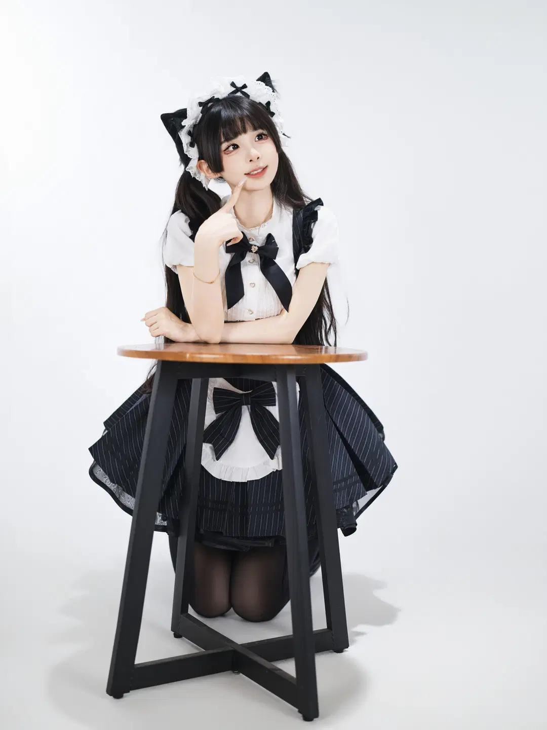 Catgirl Maid Outfit White Background Photography: Energetic Japanese-Style Photoshoot by 星空 - Image 16