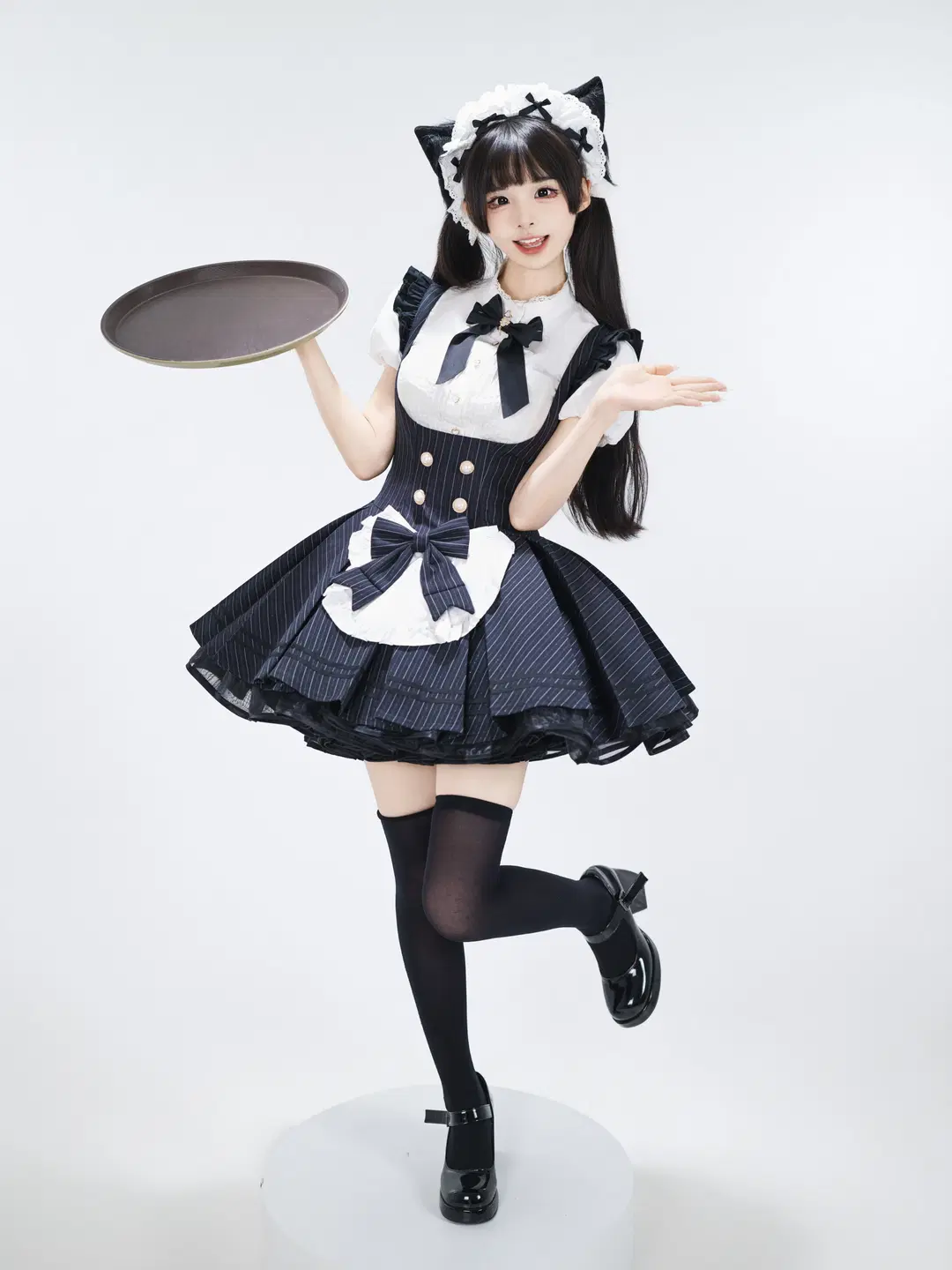 Catgirl Maid Outfit White Background Photography: Energetic Japanese-Style Photoshoot by 星空 - Image 8