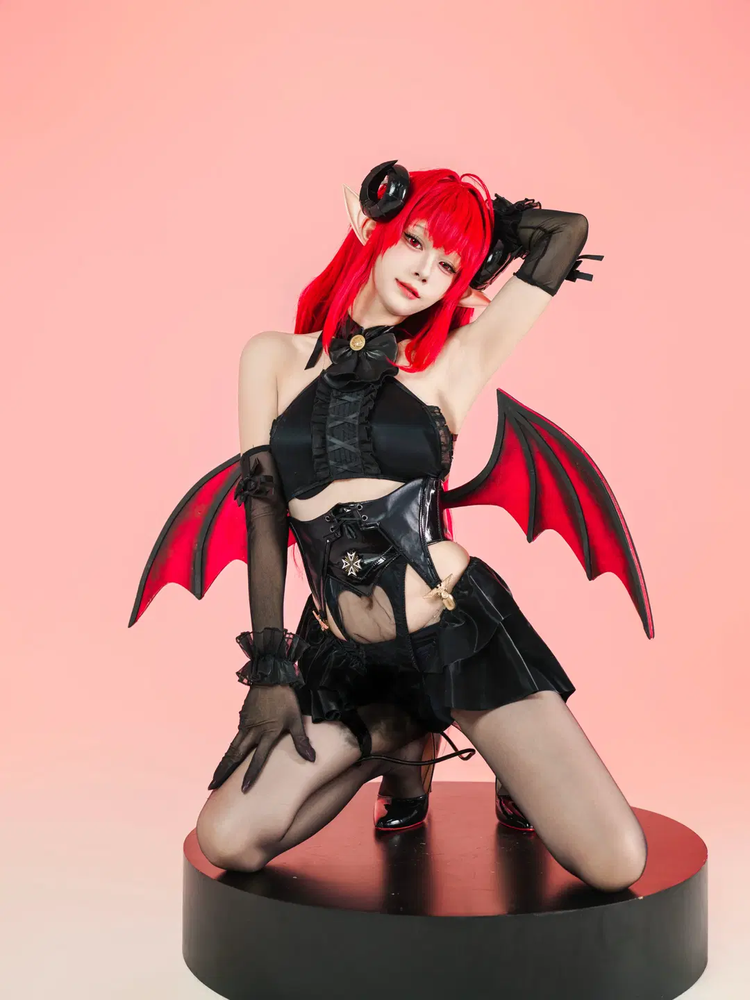 Dark style, Black stockings, Little devil cosplay, Hindenburg cosplay, Succubus