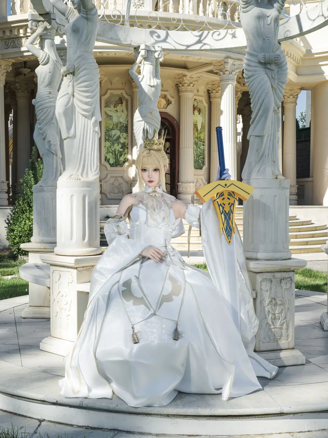 【アルトリア コスプレ】『Fateシリーズ』白い礼服、陽光の下で剣を執る白き騎士 - 星空 - 4枚目