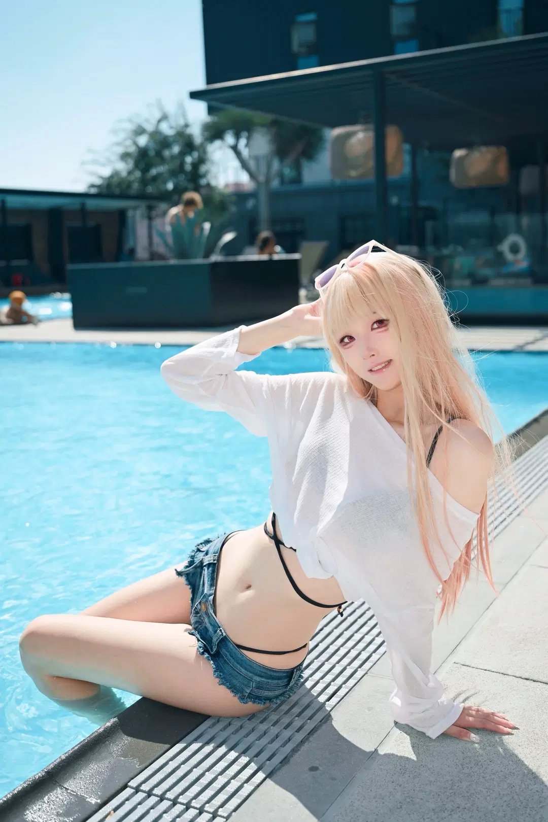 氛围感摄影, 泳装cos, 夏日cosplay, 喜多川海梦cos, 更衣人偶坠入爱河