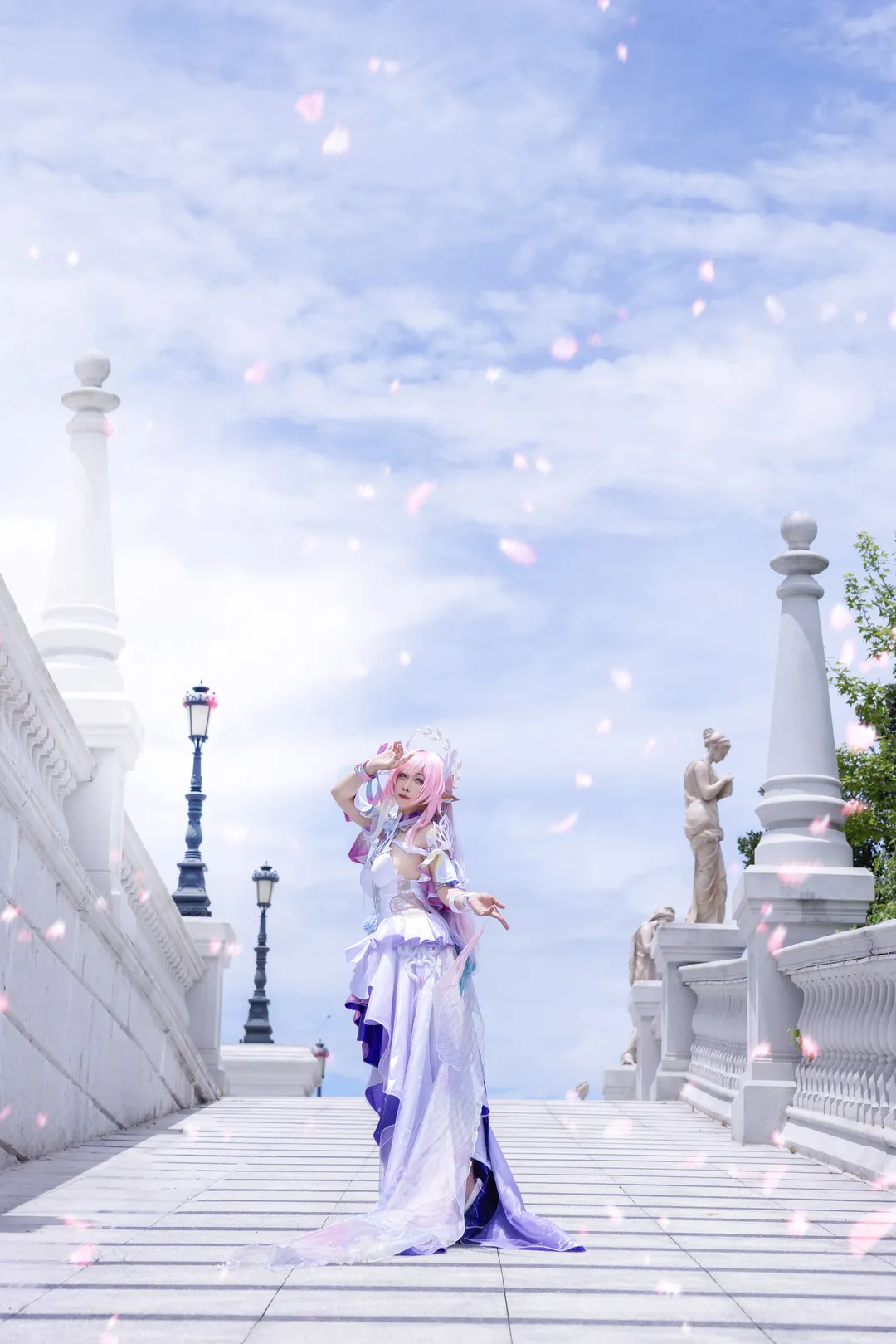 昔涟cos, 崩坏星穹铁道, 精灵耳, 白丝cos, 星空裙摆 - 第10张