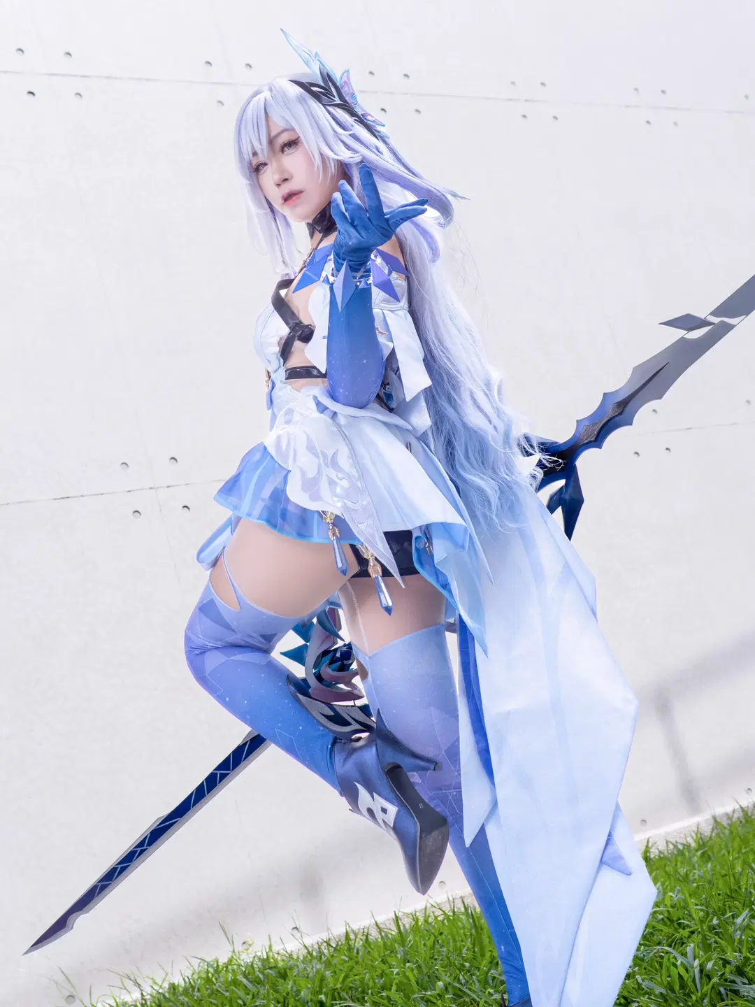 Genshin Impact, Convention photo, Skirk cosplay, Location shoot, Stockings