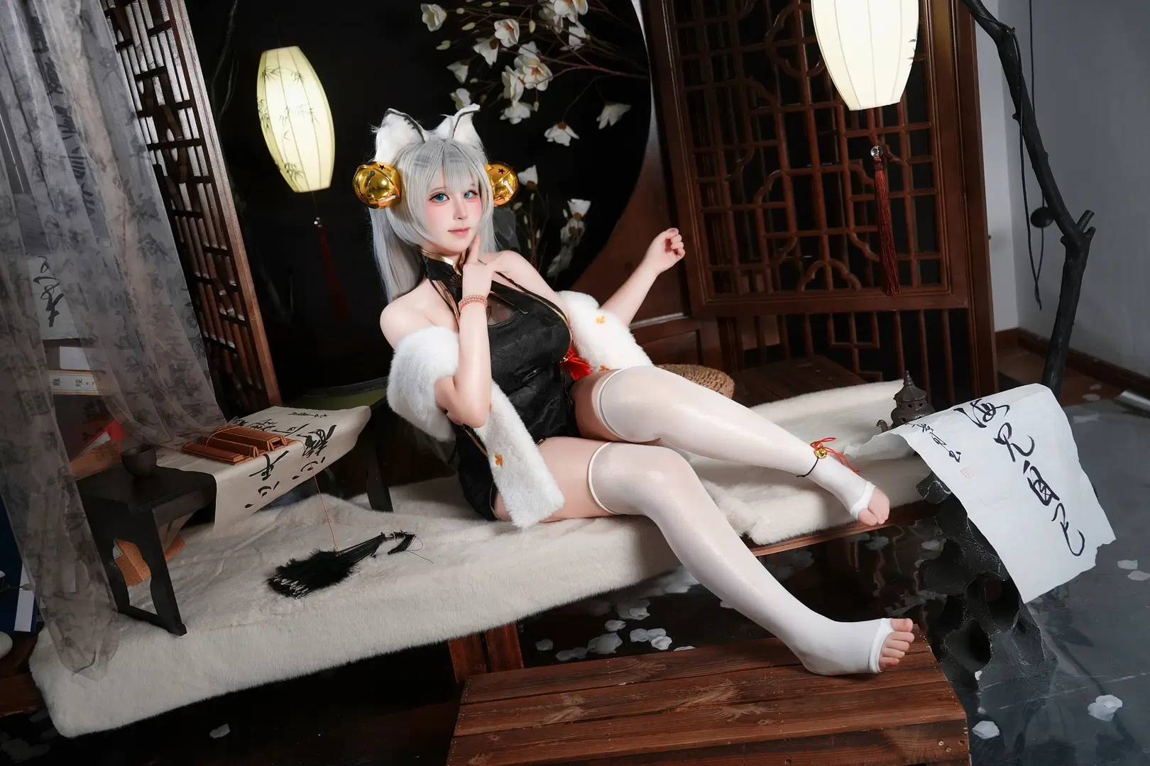 White Tiger Kemonomimi Qipao Showcase: Action References and Pose Breakdown by 芫宝 - Image 2