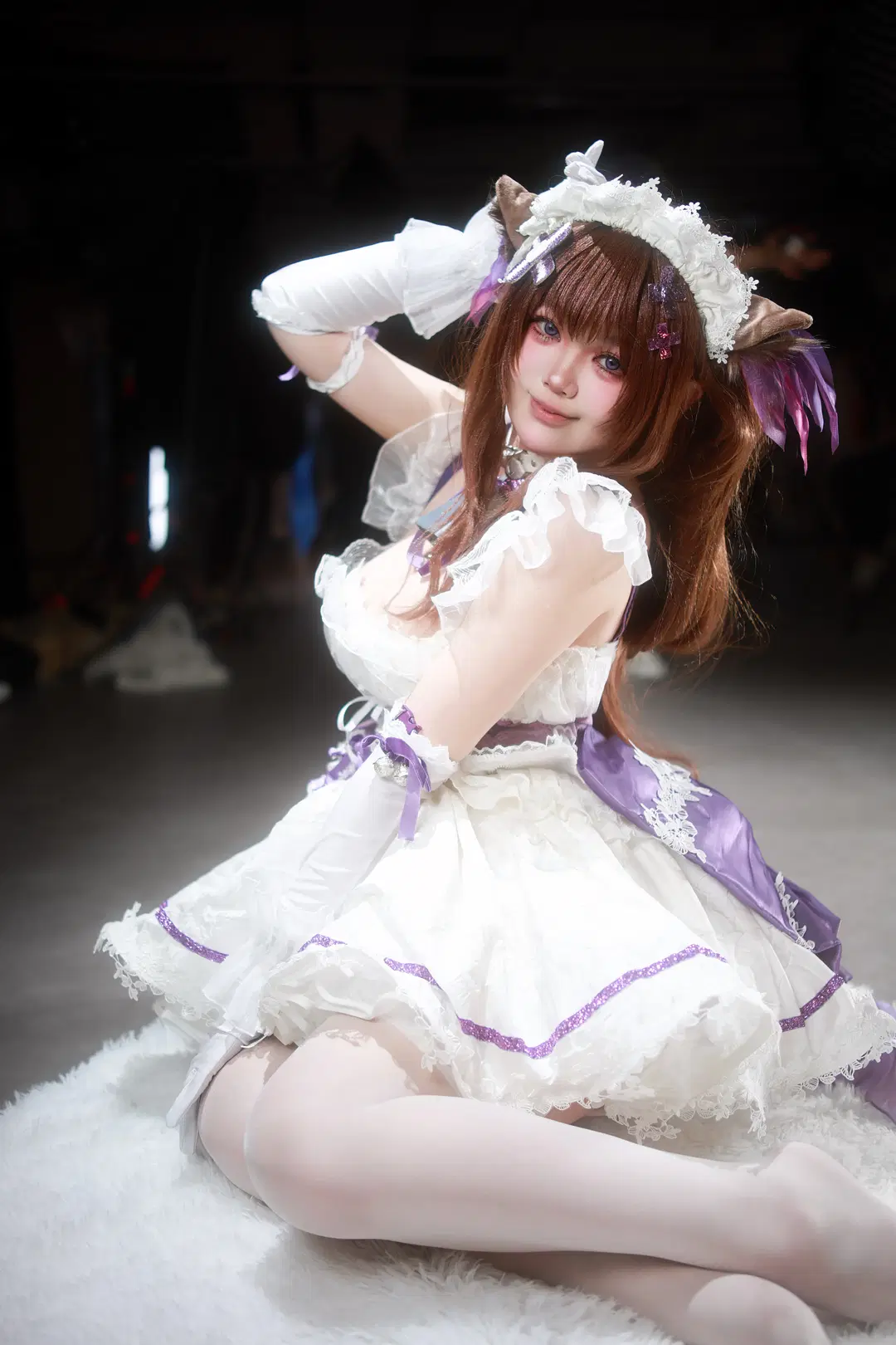 アズールレーン, ホタルACGエキスポ, メイド服, 白ストッキング, 樫野 コスプレ