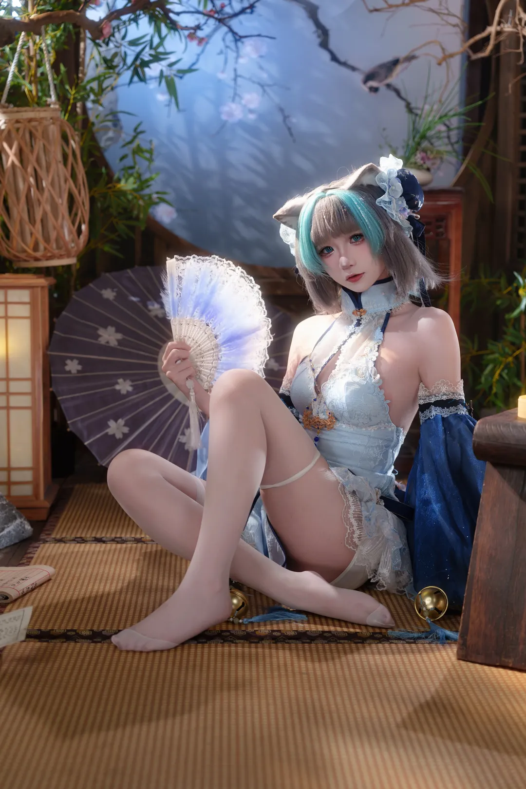 柴郡cos, 碧蓝航线, 白丝, 国风旗袍, 中华娘 - 第1张