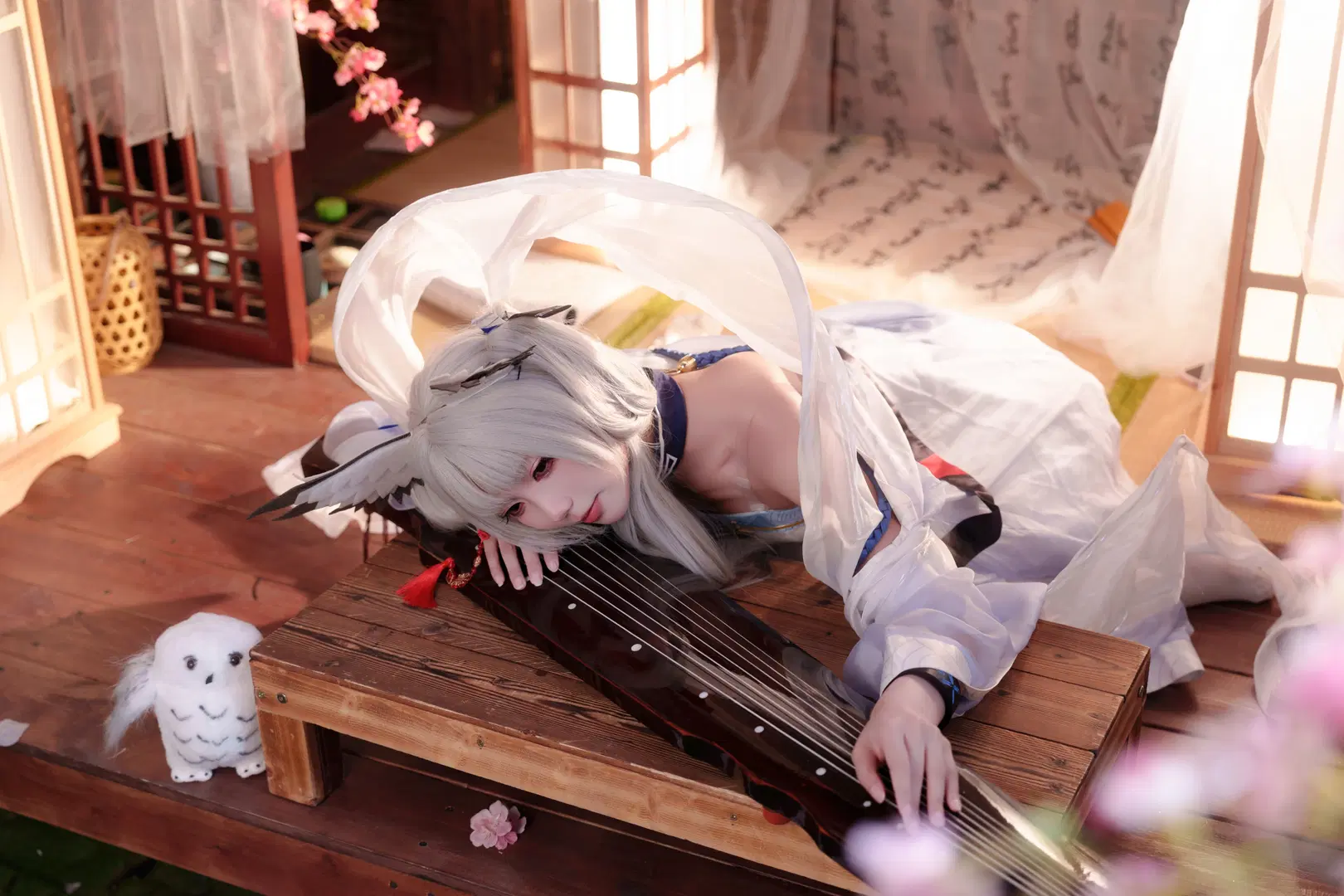 【白面鸮cos】明日方舟扶云间 抚琴卧榻的古风少女 - 瑪萨卡卡卡 - 第3张