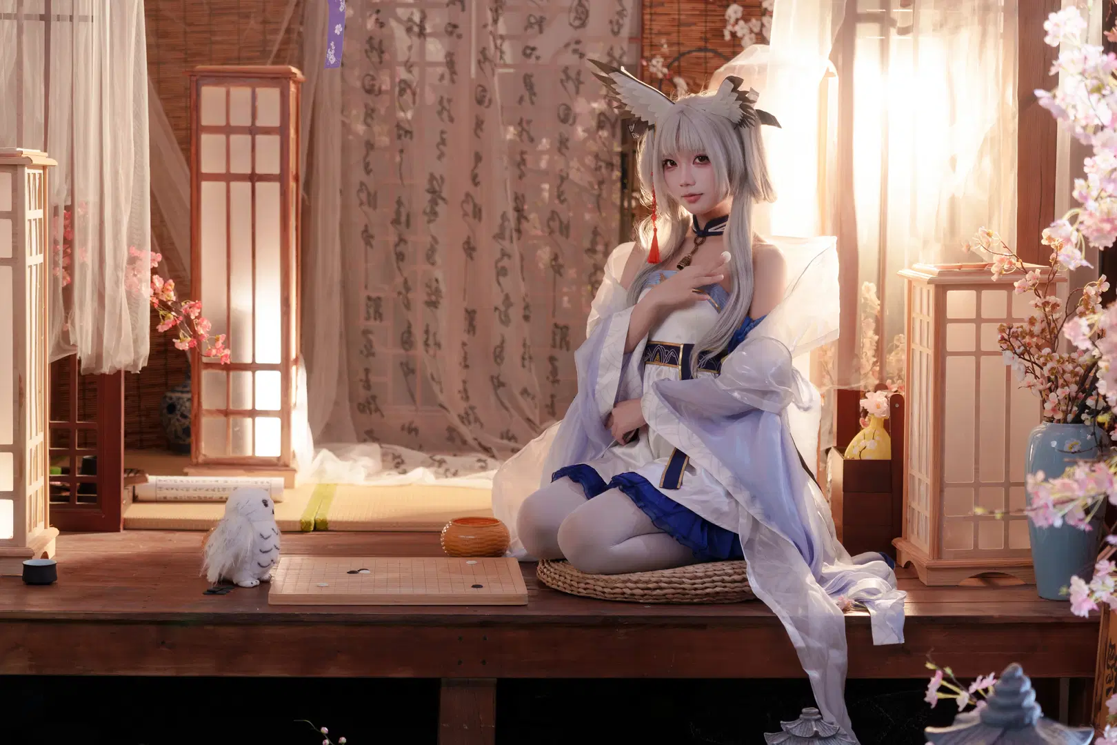 【白面鸮cos】明日方舟扶云间 抚琴卧榻的古风少女 - 瑪萨卡卡卡 - 第4张