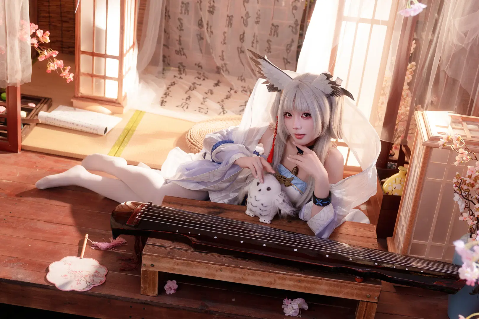 古風攝影, 明日方舟, 白絲, 白麵鴞cos, 扶雲間