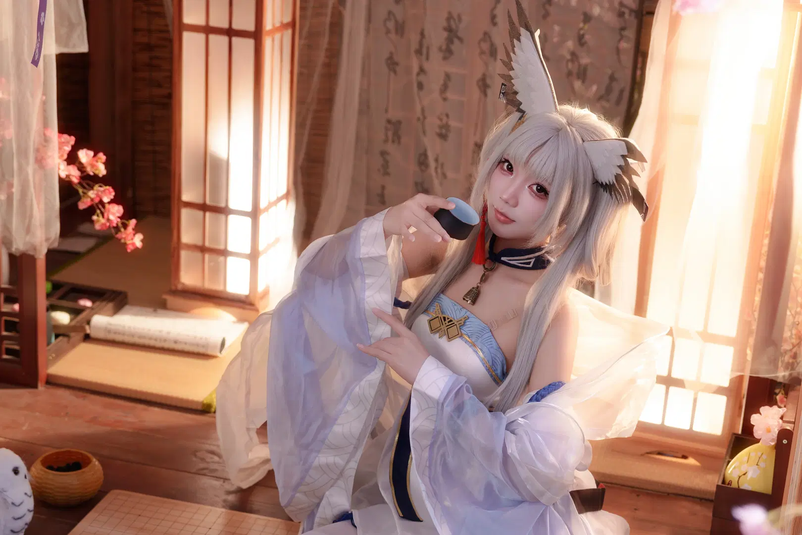 【白面鸮cos】明日方舟扶云间 抚琴卧榻的古风少女 - 瑪萨卡卡卡 - 第6张