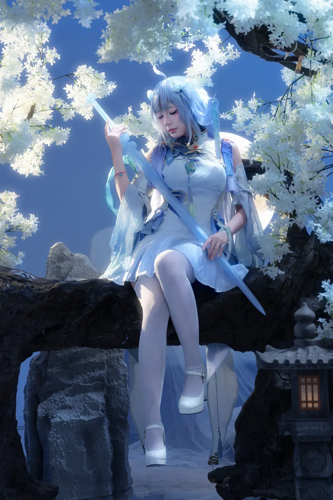 鳴潮, コスプレ, 白ストッキング, 古風, 清宵コスプレ