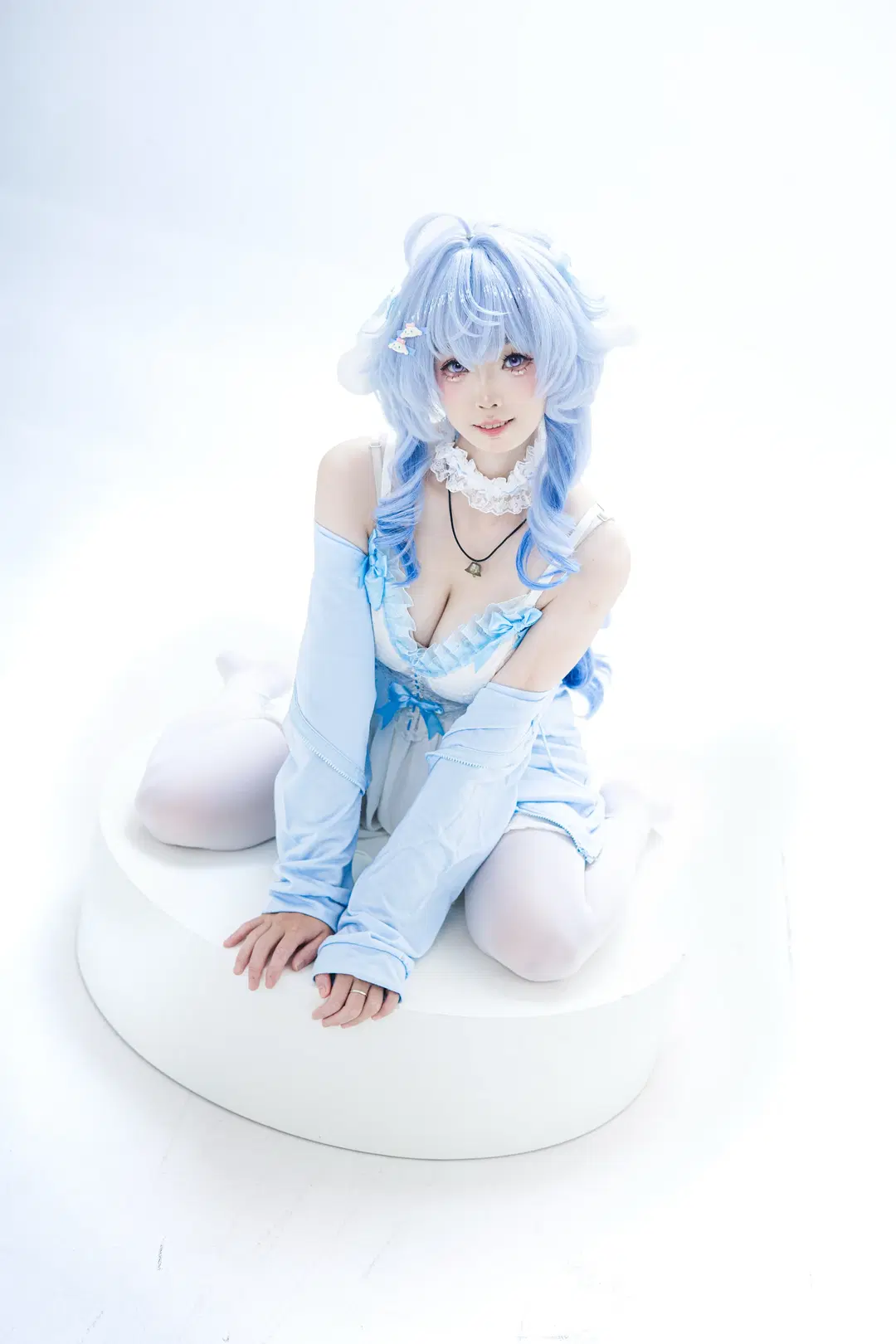 原神, 甘雨cos, cos正片, 白丝, 白棚摄影