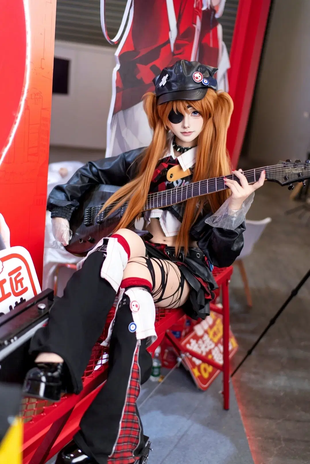明日香cos, 新世纪福音战士, Chinajoy, 朋克风, 漫展直出