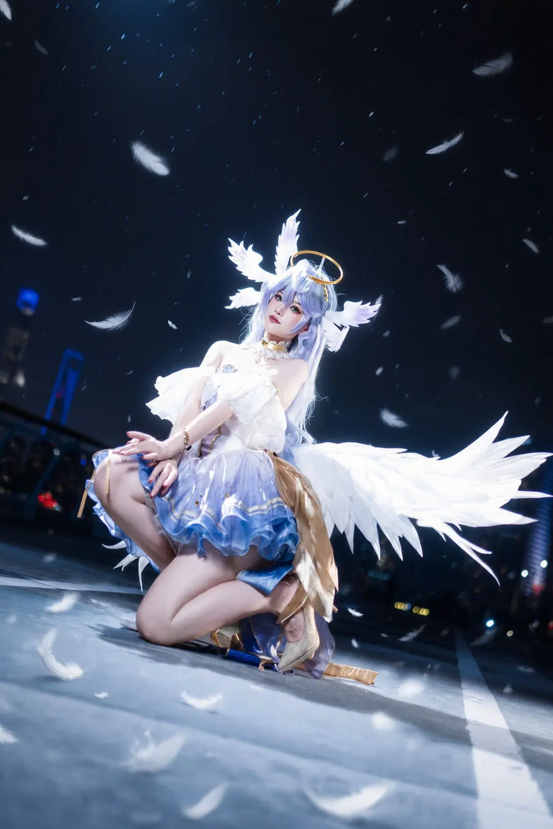 [Robin cosplay] Feathers and Halo in the Night: Atmospheric Photoshoot from Honkai: Star Rail by 森森不懂摄影 - Image 3